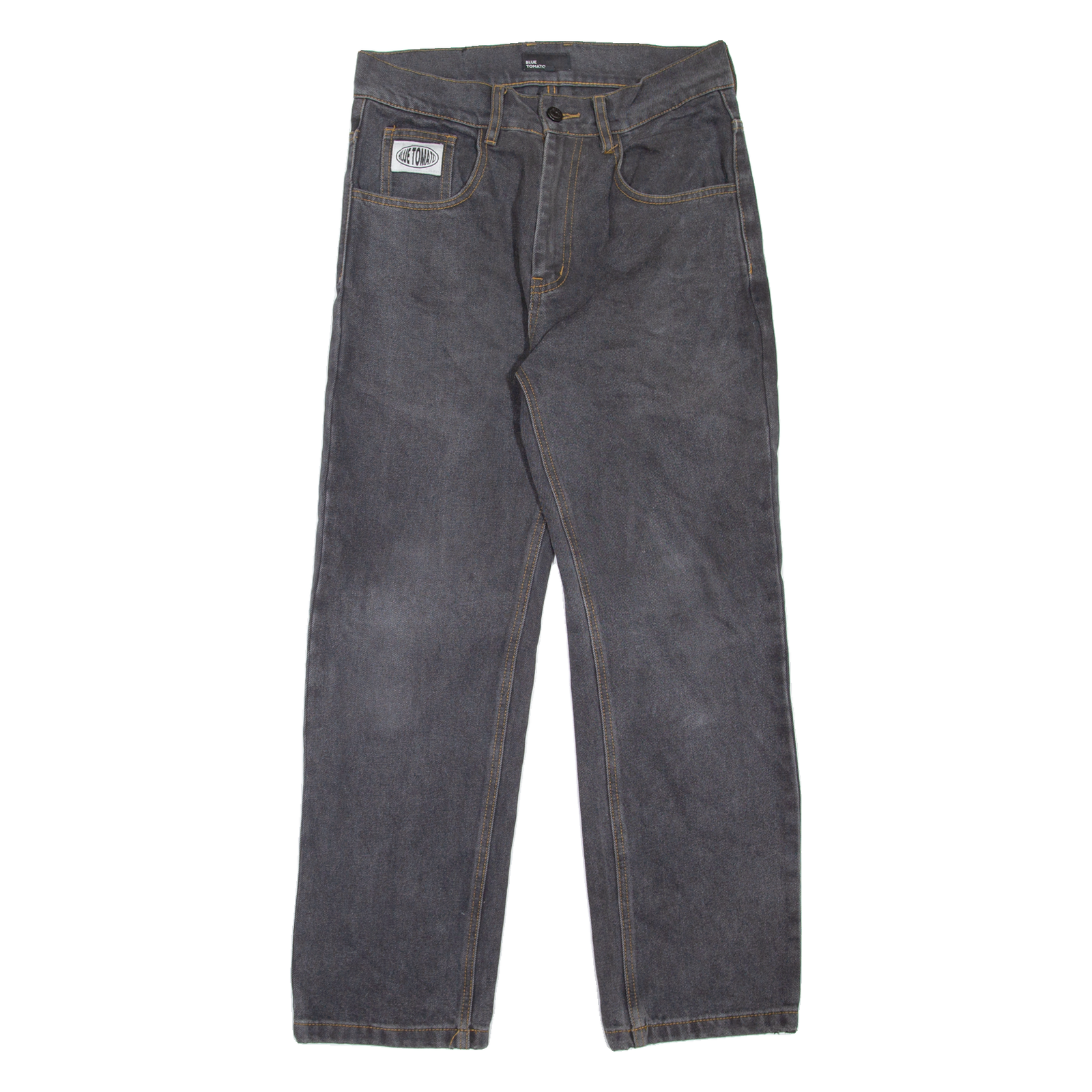 BLUE TOMATO Mens Jeans Grey Regular Straight W28 L28 Refurbished - N/A refurbished available on Cerqular