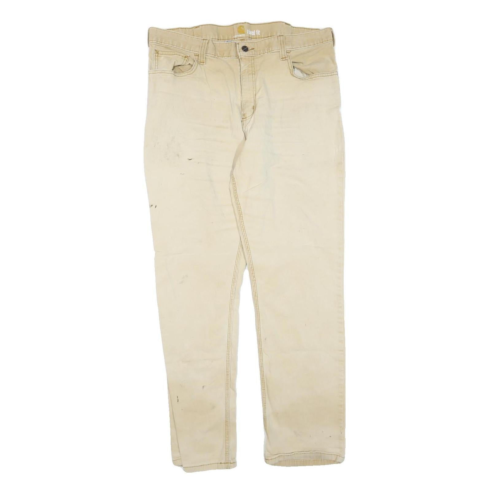 Buy CARHARTT Mens Cotton Blend Beige Regular Fit Straight Leg Trousers W36 L32 Refurbished - $40.29 CARHARTT Mens Cotton Blend Beige Regular Fit Straight Leg Trousers W36 L32 Refurbished - N/A refurbished available on Cerqular