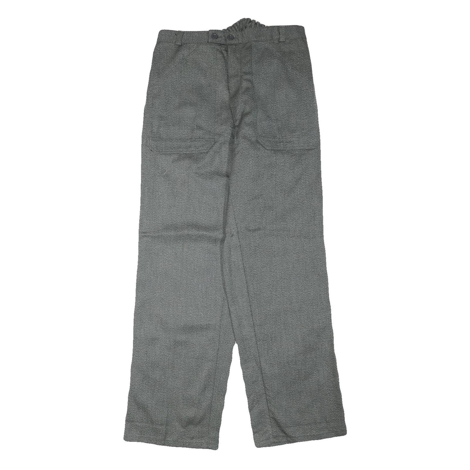 Mens Grey Cotton Blend Relaxed Fit Button Closure Trousers W31 L32 Casual Refurbished - N/A refurbished available on Cerqular