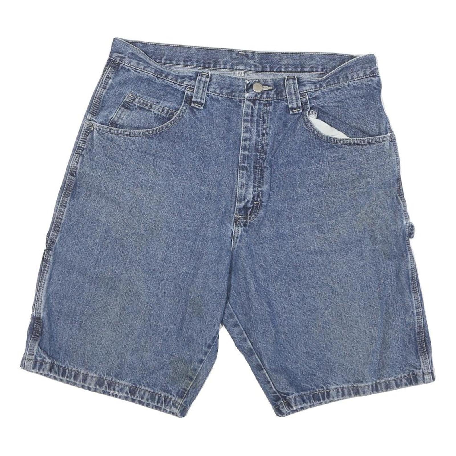 WRANGLER Mens Denim Blue Casual L W33 Shorts Cotton Blend Relaxed Fit Refurbished - N/A refurbished available on Cerqular