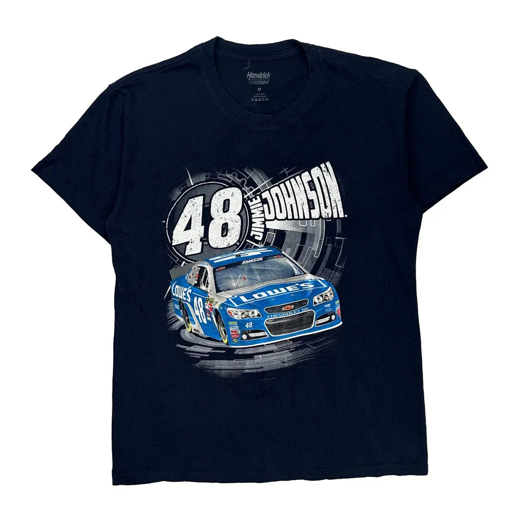 48 Hendrick Motorsport Nascar T-Shirt - Medium Black Cotton Refurbished - Thrifted (note: this is a term often used to describe second- refurbished available on Cerqular