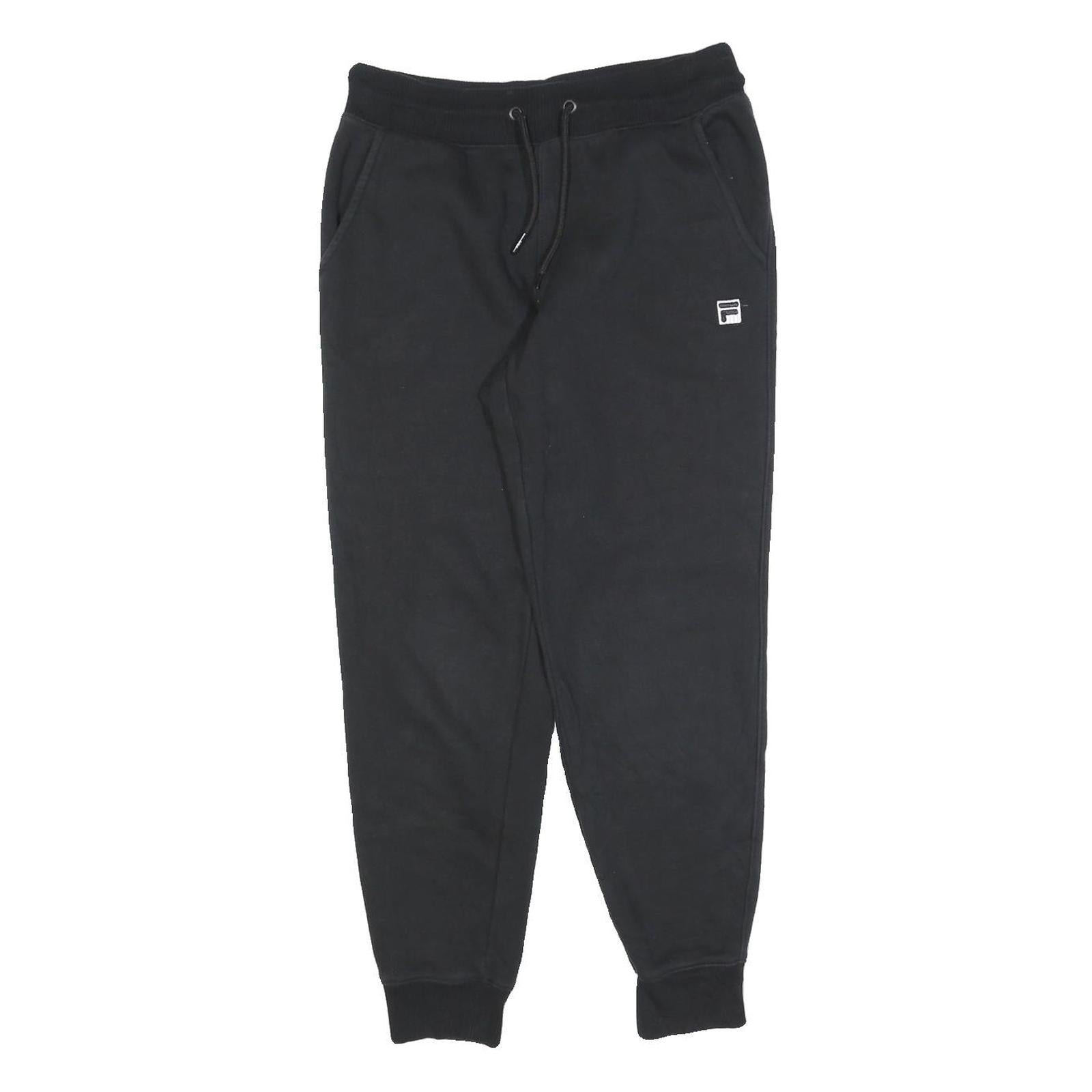 FILA Mens Joggers Black Slim Tapered S W28 L26 Cotton Blend Logo Casual Refurbished - N/A refurbished available on Cerqular