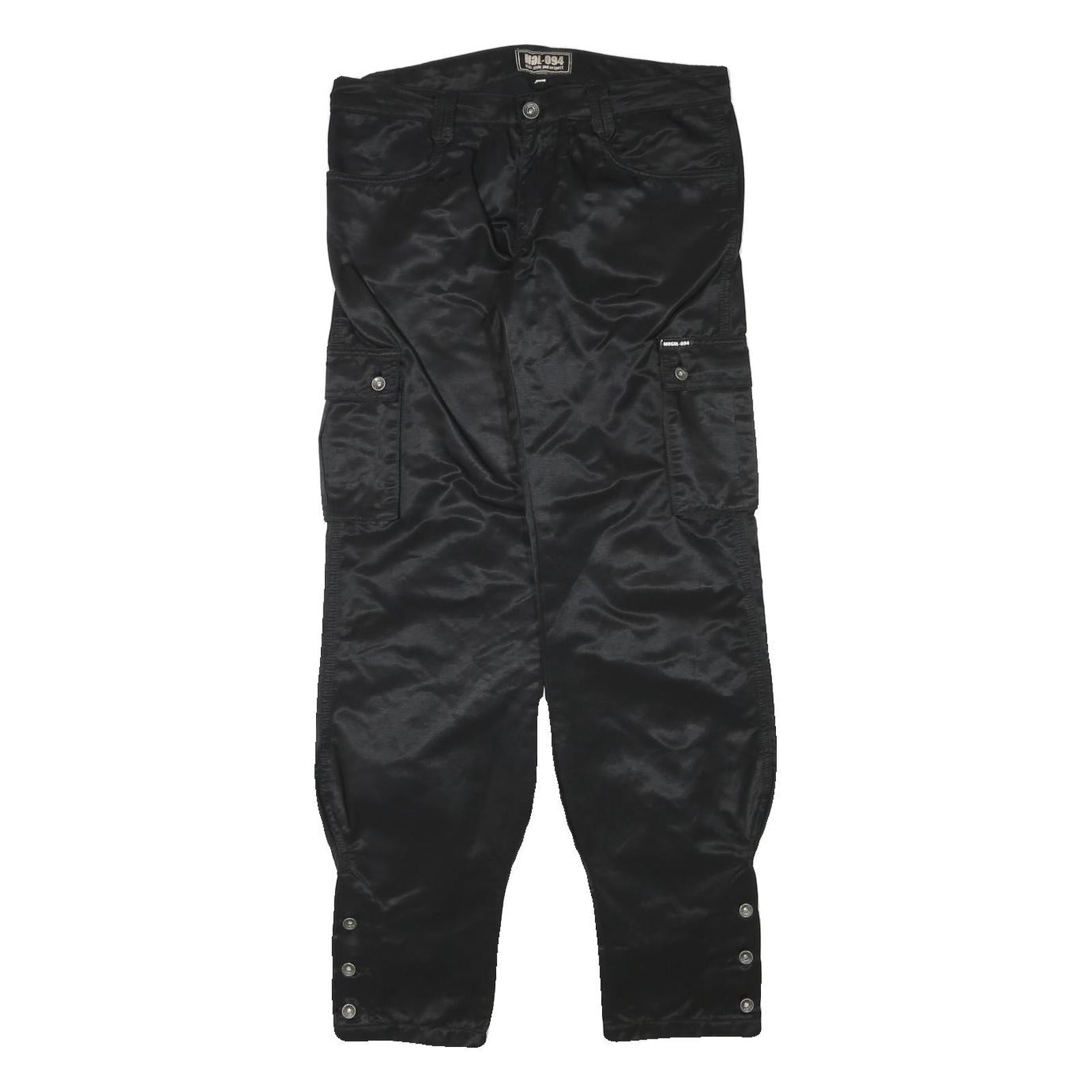 Womens Black Polyester Blend Relaxed Cargo Trousers W31 L31 Stylish Functional Refurbished - N/A refurbished available on Cerqular