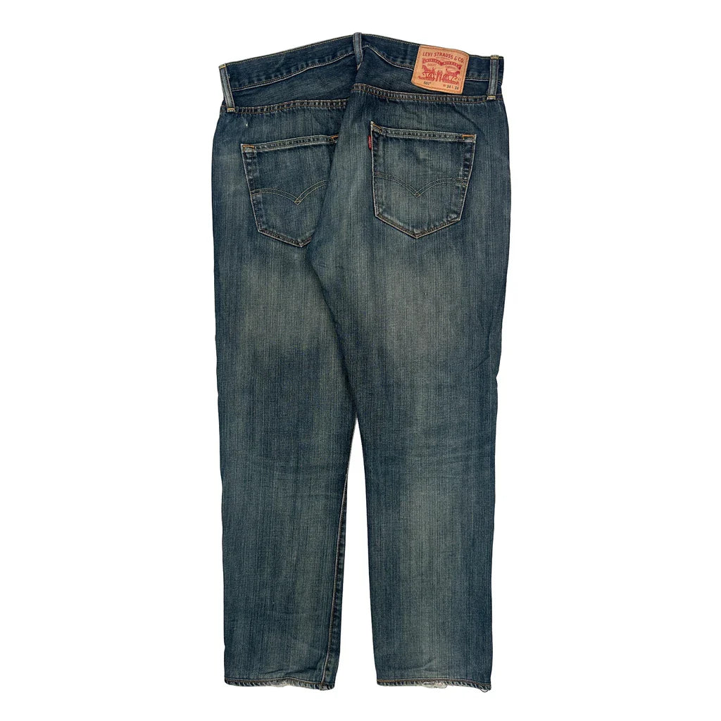 501 Levis Jeans - 34W 30L Blue Cotton Refurbished - Thrifted (note: this is a term often used to describe second- refurbished available on Cerqular