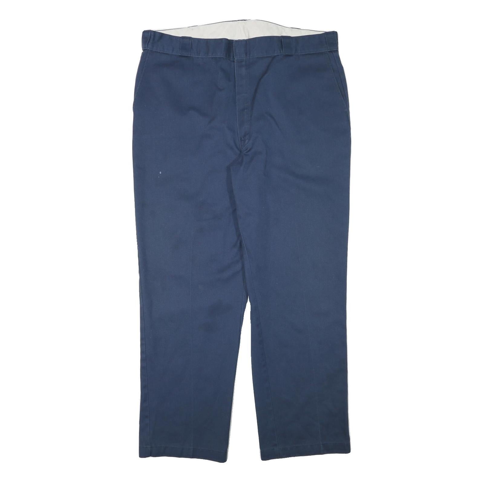 DICKIES Mens Cotton Blend Navy Blue Regular Straight Trousers W40 L31 Workwear Refurbished - N/A refurbished available on Cerqular