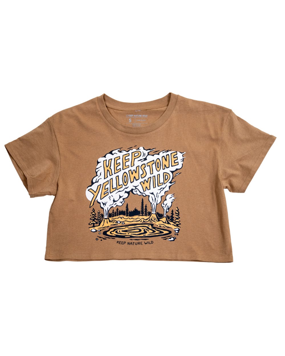 Keep Yellowstone Wild Women's Crop Top | Camel | Size: XL Refurbished - Keep Nature Wild refurbished available on Cerqular