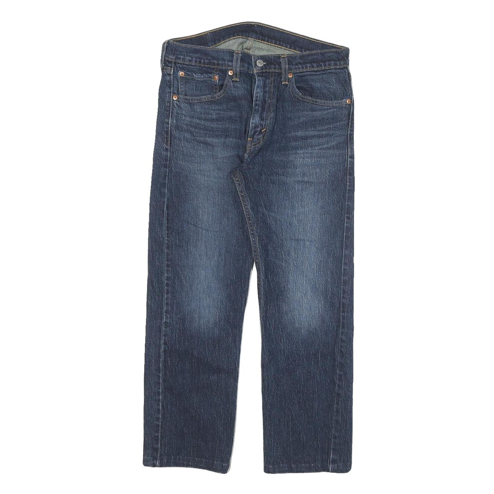 LEVI'S 505 Mens Jeans Blue Regular Straight Denim Medium W31 L25 Zip Closure Refurbished - N/A refurbished available on Cerqular
