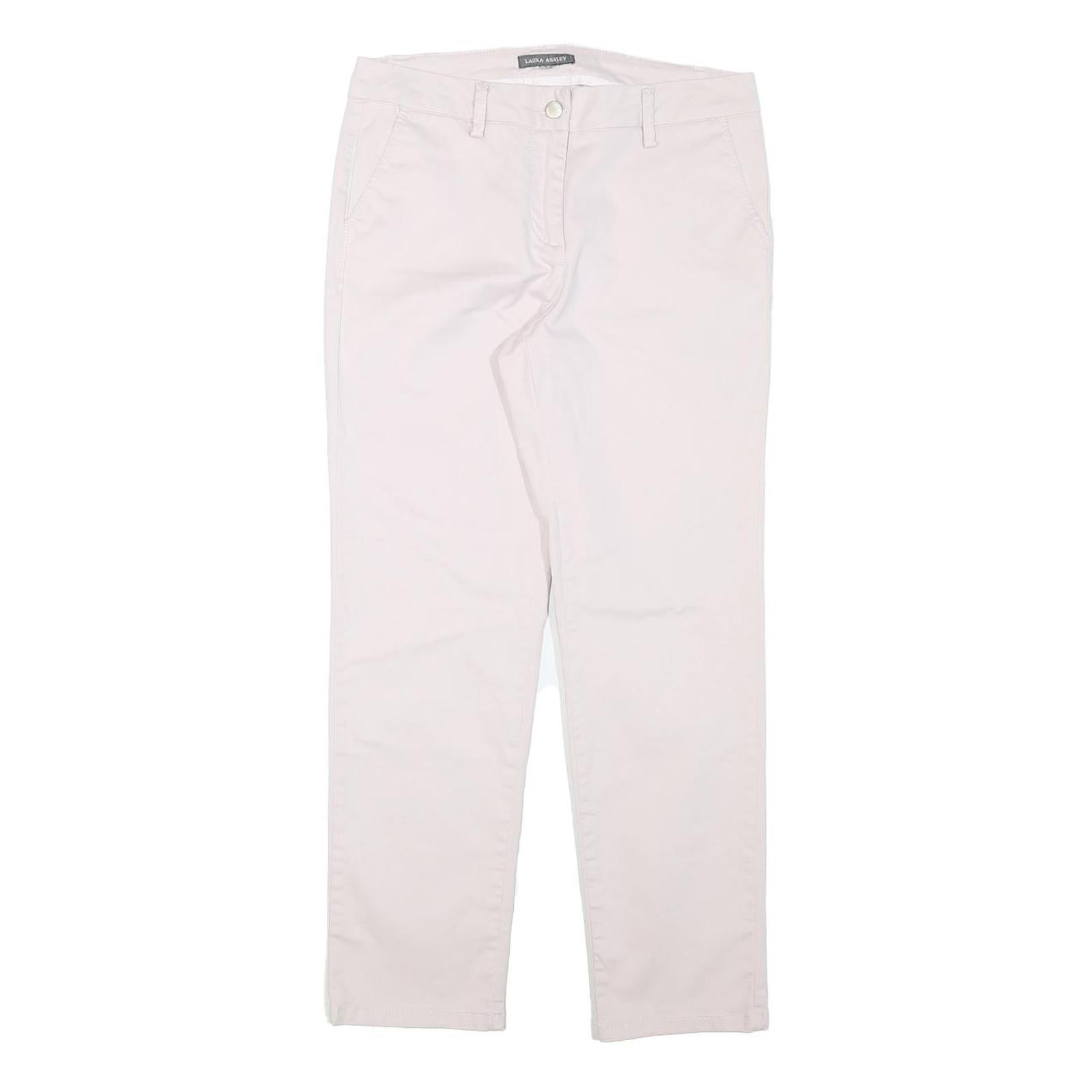 LAURA ASHLEY Womens Cotton Blend White Regular Fit Straight Leg Trousers W30 L26 Refurbished - N/A refurbished available on Cerqular