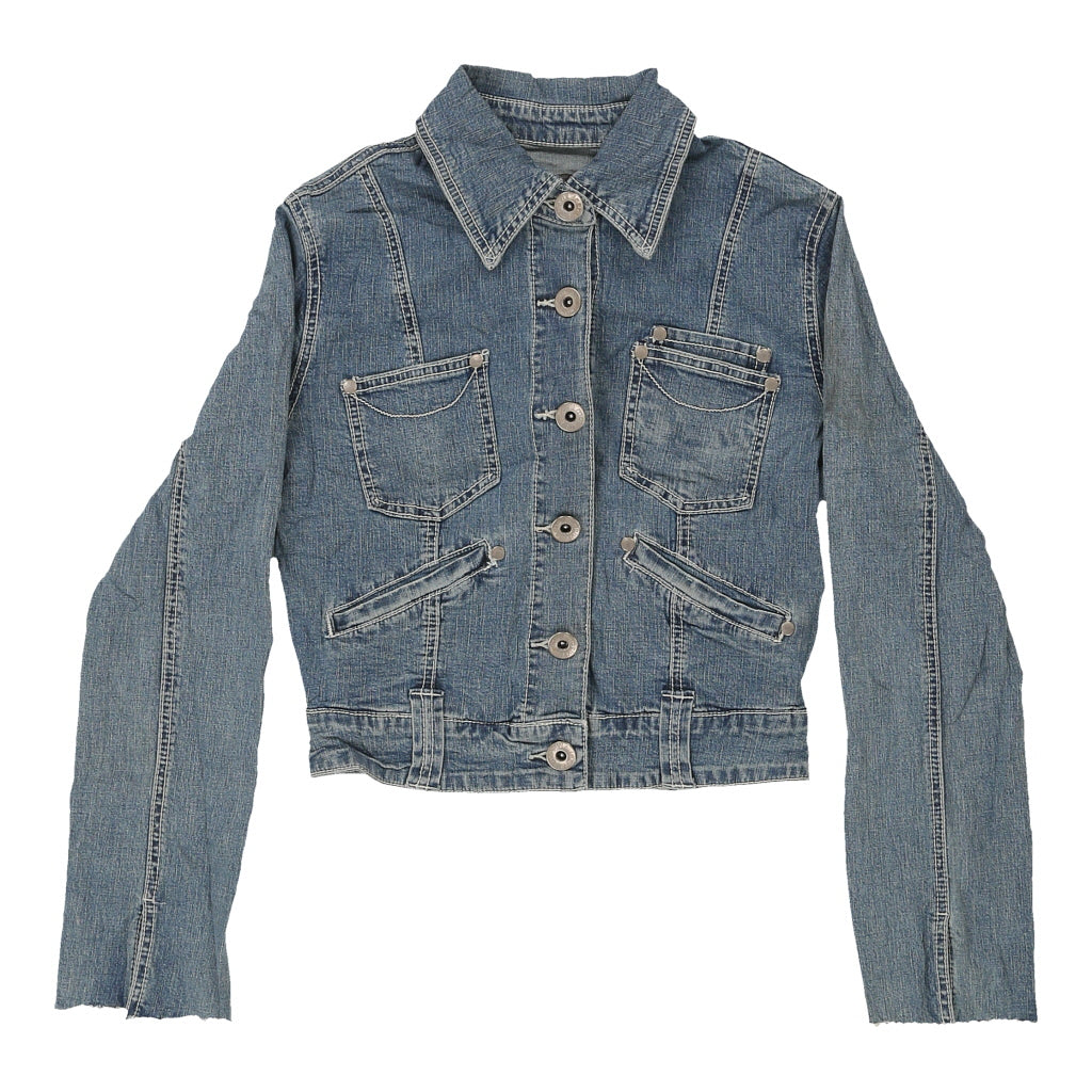 Y2K Motivi Denim Jacket - XS Blue Cotton Refurbished - Thrifted (note: this is a term often used to describe second- refurbished available on Cerqular