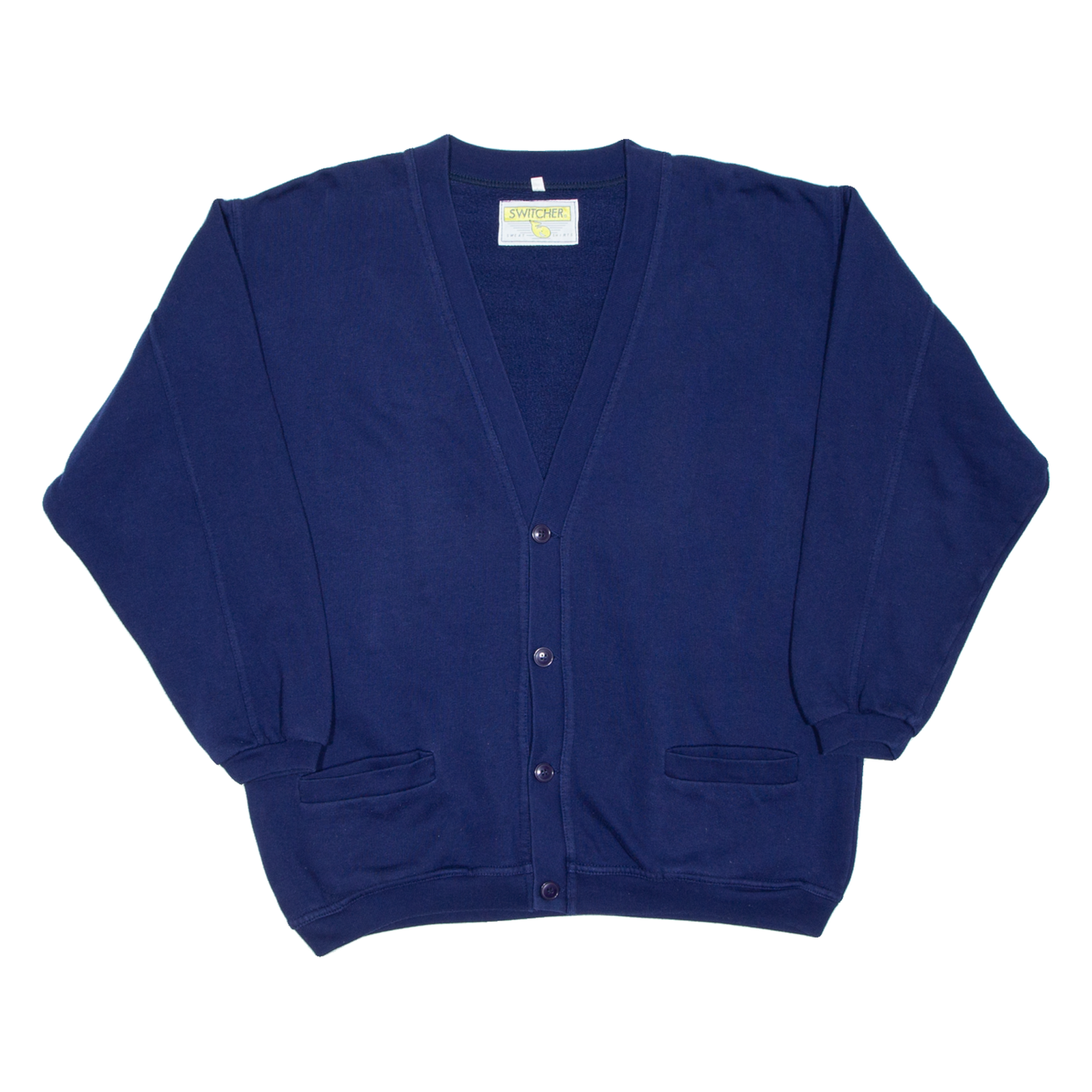 SWITCHER Button Cardigan Womens Sweatshirt Blue V-Neck M Refurbished - N/A refurbished available on Cerqular
