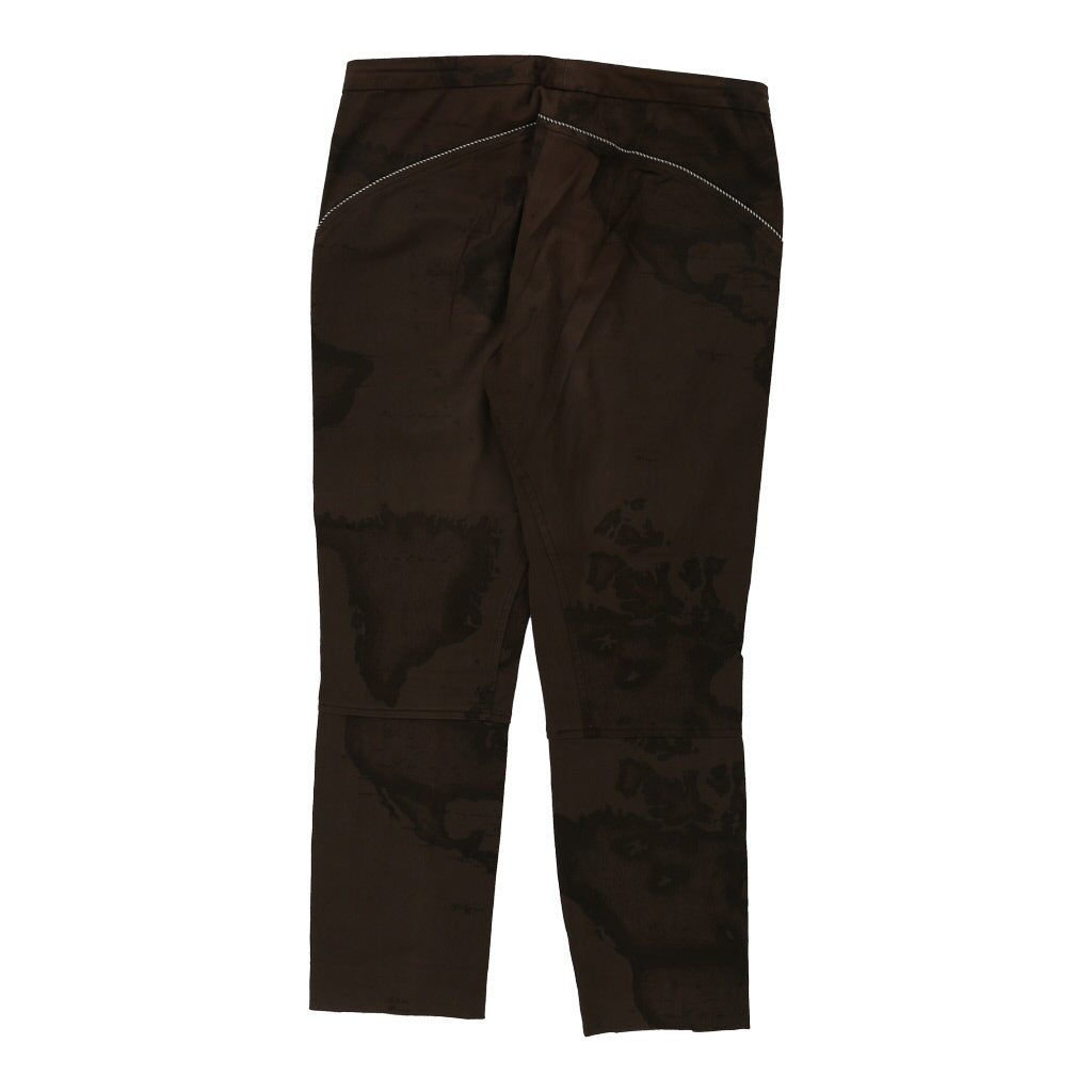 Alviero Martini Trousers - 34W UK 14 Brown Cotton Refurbished - Thrifted (note: this is a term often used to describe second- refurbished available on Cerqular