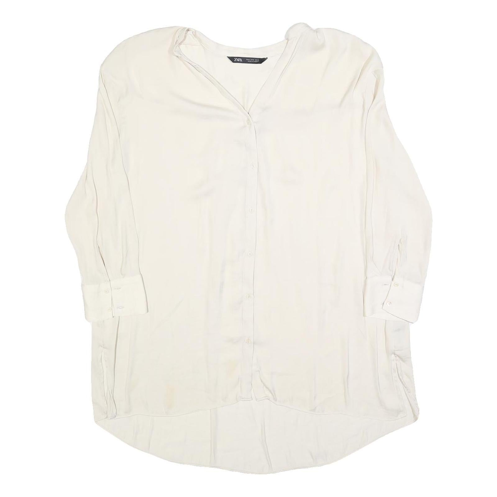 Buy ZARA Womens White Basic Shirt Long Sleeve V-Neck Size S Lightweight Casual Refurbished - $18.19 ZARA Womens White Basic Shirt Long Sleeve V-Neck Size S Lightweight Casual Refurbished - N/A refurbished available on Cerqular