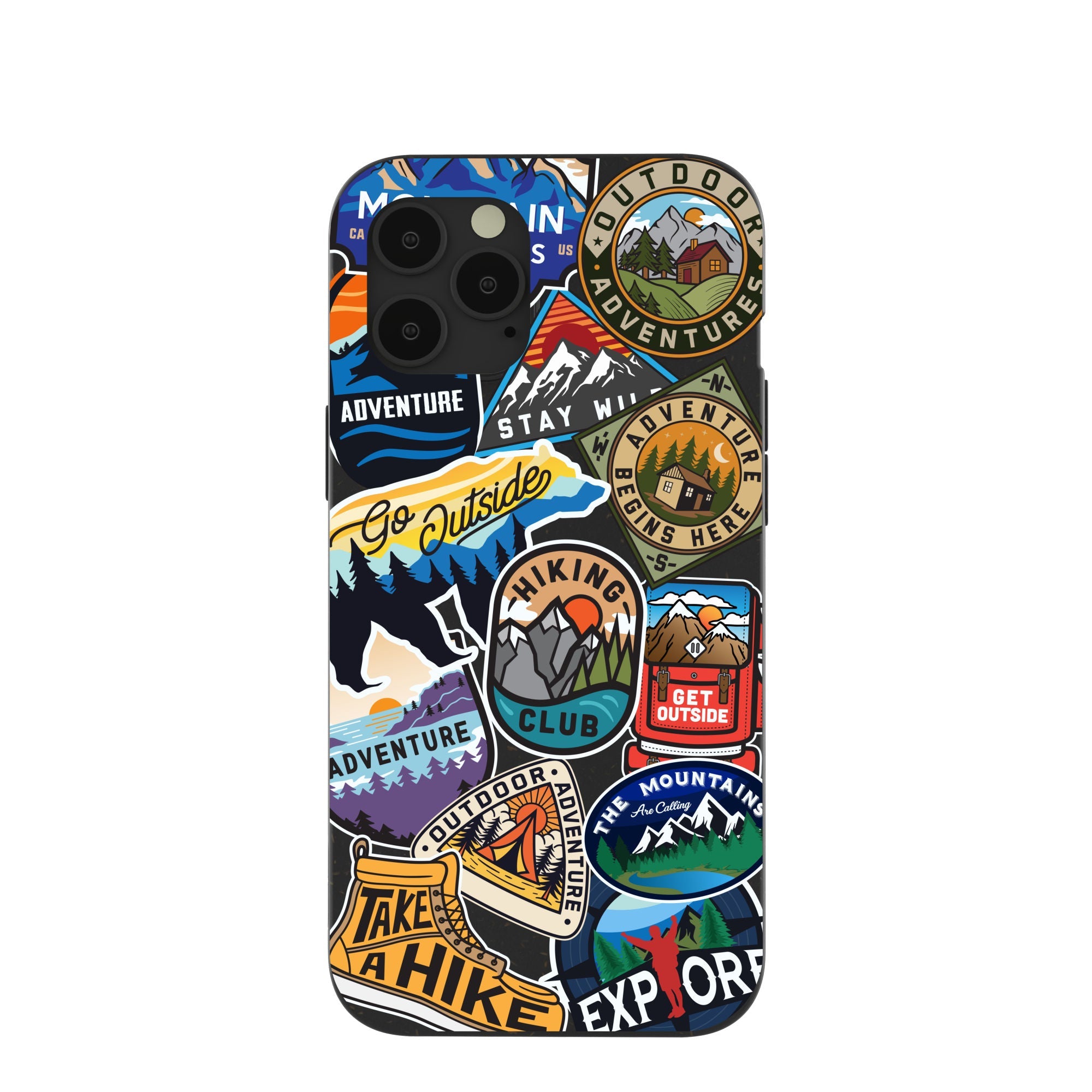 Black Trail Stickers iPhone 12 Pro Max Case Refurbished - Pela Case refurbished available on Cerqular