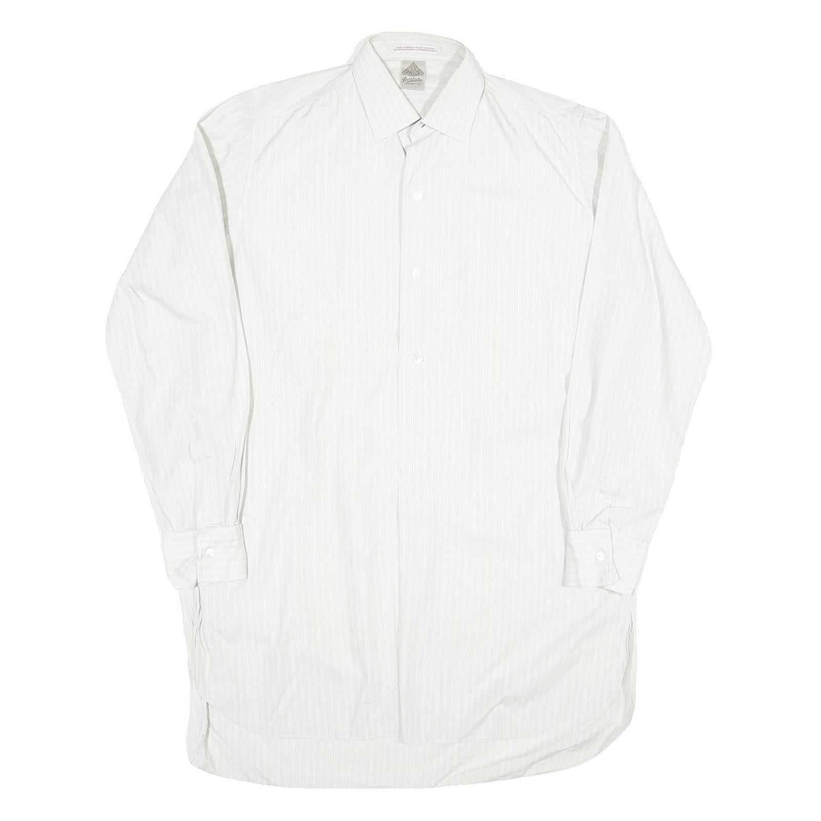 Mens White Cotton Blend Formal Shirt M Long Sleeve Button Collar Classic Fit Refurbished - N/A refurbished available on Cerqular