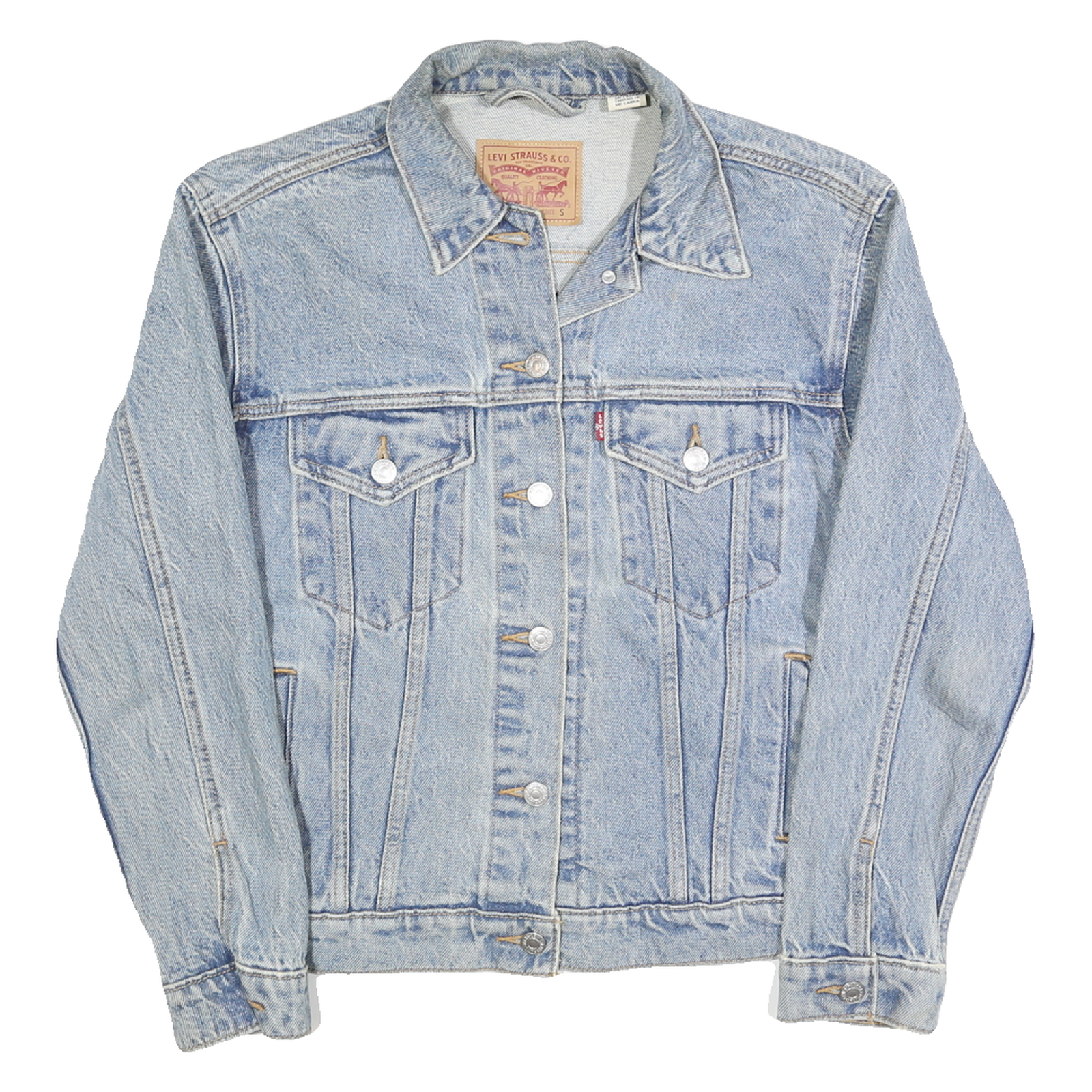 LEVI'S Womens Blue Denim Jacket S Cotton Classic Button Front Casual Refurbished - N/A refurbished available on Cerqular