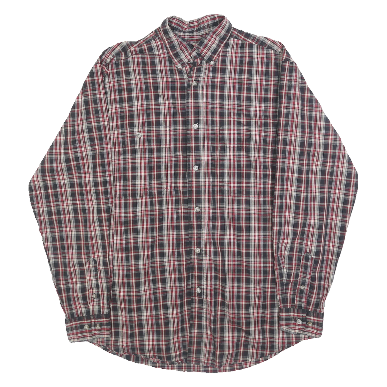 WRANGLER Mens Red Black White Checked Shirt M Casual Button-Down Cotton Refurbished - N/A refurbished available on Cerqular