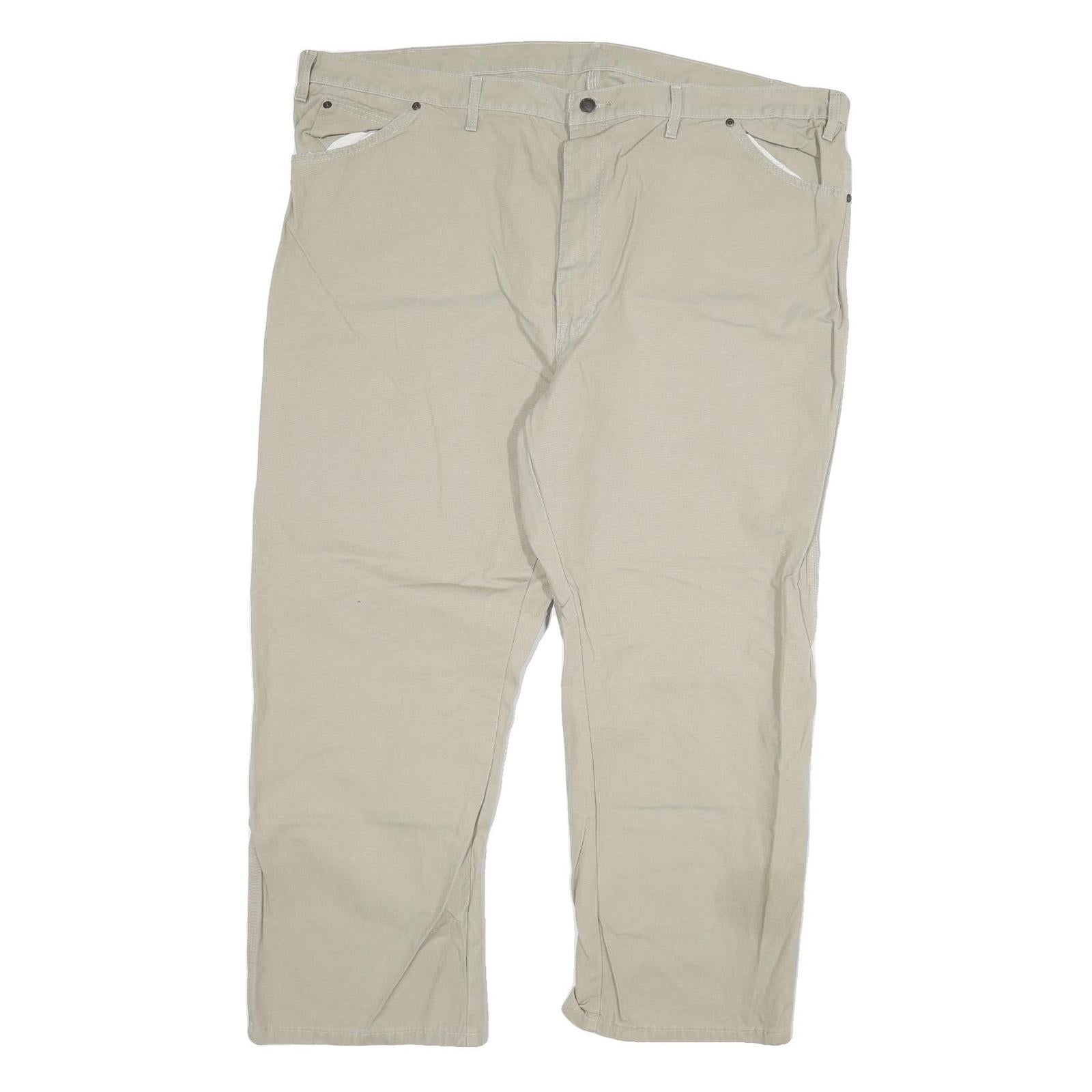 DICKIES Mens Jeans Beige Regular Straight Cotton Blend Zip W48 L30 Workwear Refurbished - N/A refurbished available on Cerqular