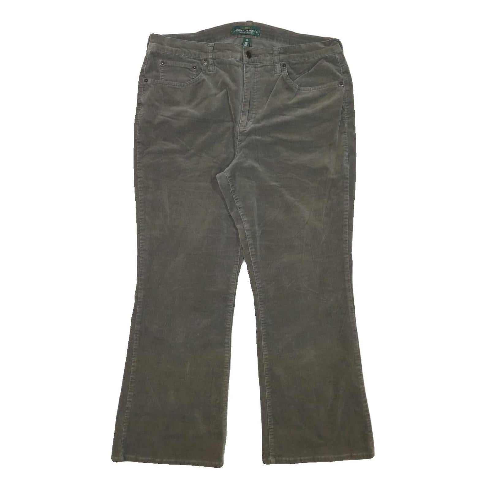 LAUREN RALPH LAUREN Womens Regular Olive & Brown Regular Fit Straight Leg Refurbished - N/A refurbished available on Cerqular