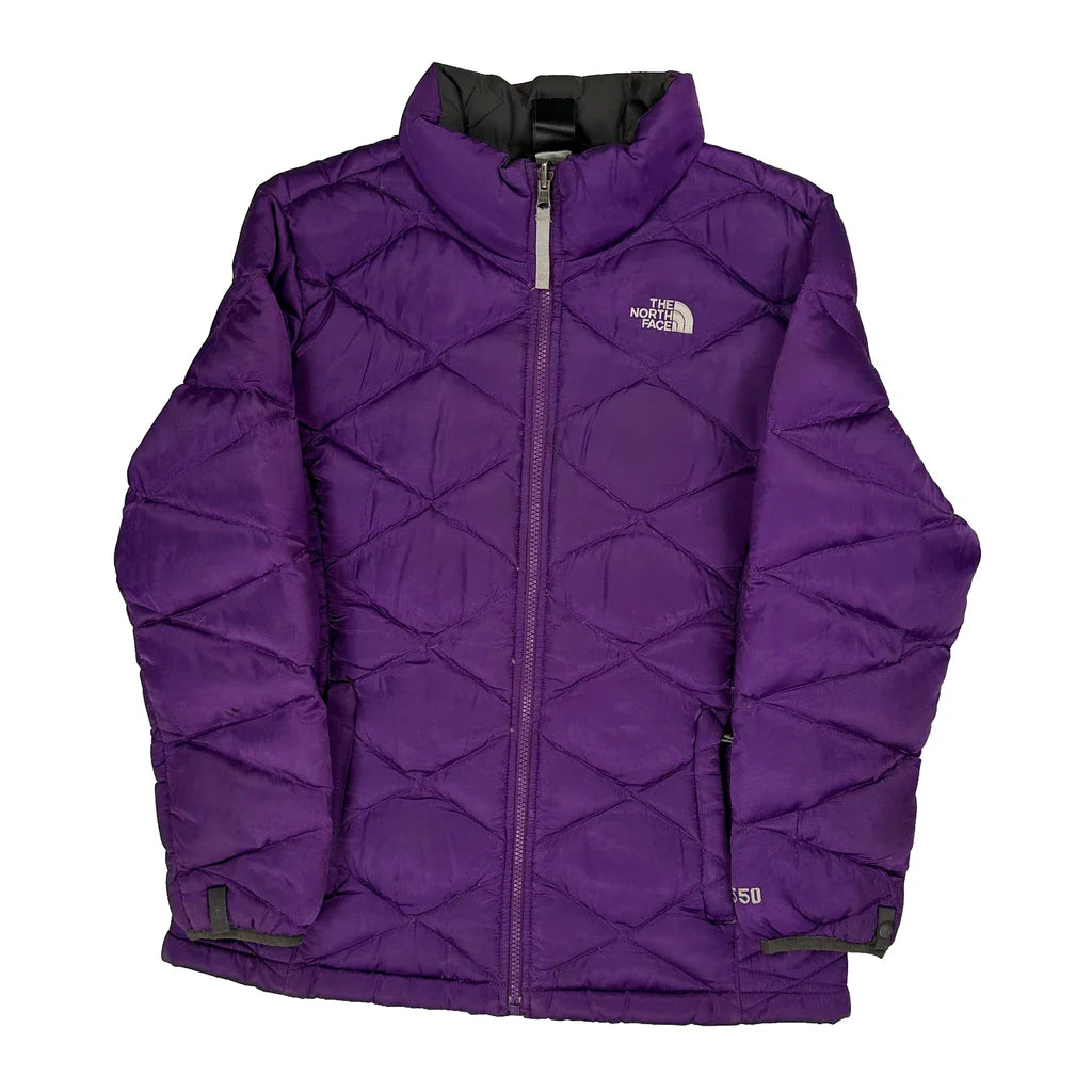 550 Fill The North Face Puffer - XL Purple Polyester Refurbished - Thrifted (note: this is a term often used to describe second- refurbished available on Cerqular