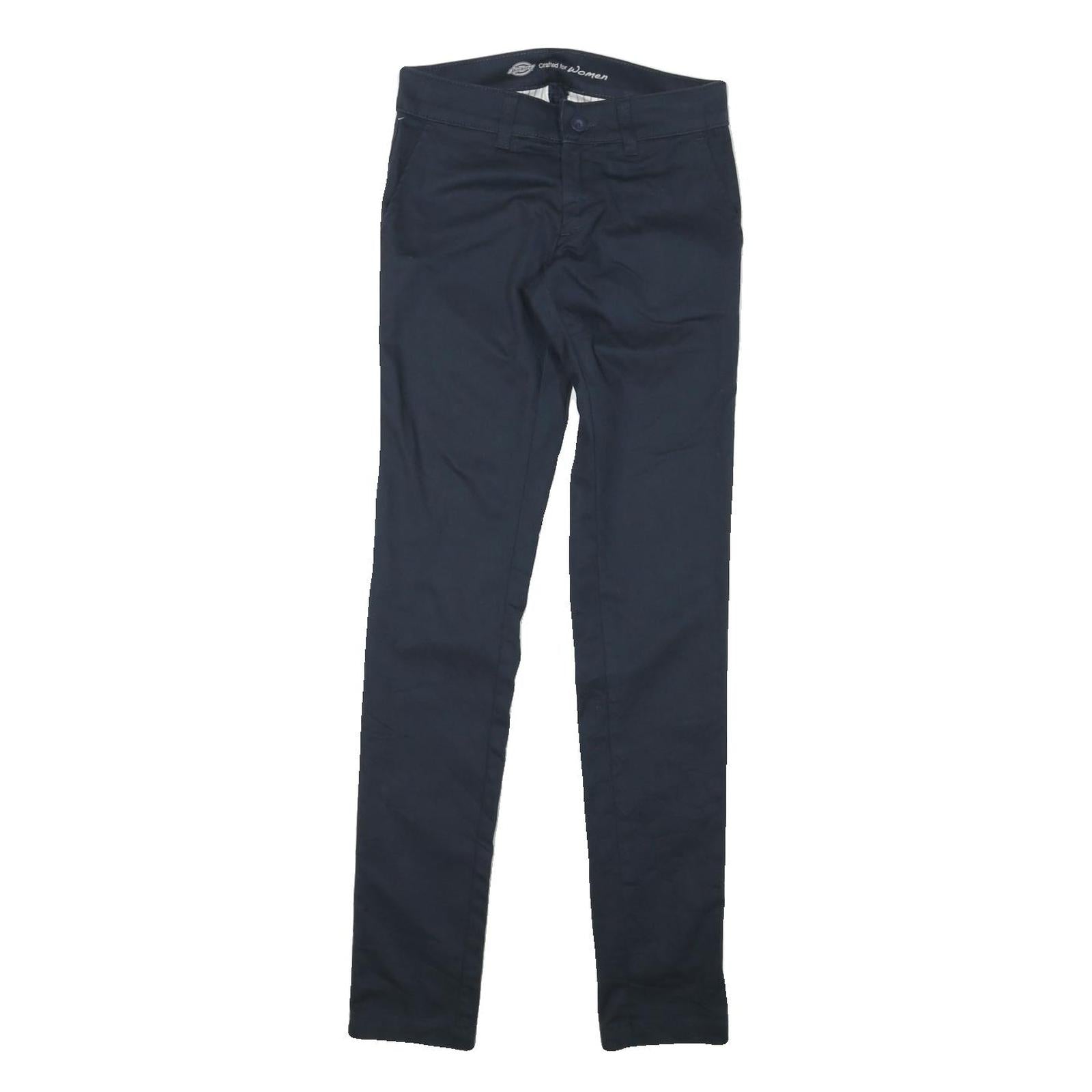 DICKIES Womens Cotton Blend Navy Slim Straight Trousers W26 L31 Workwear Refurbished - N/A refurbished available on Cerqular