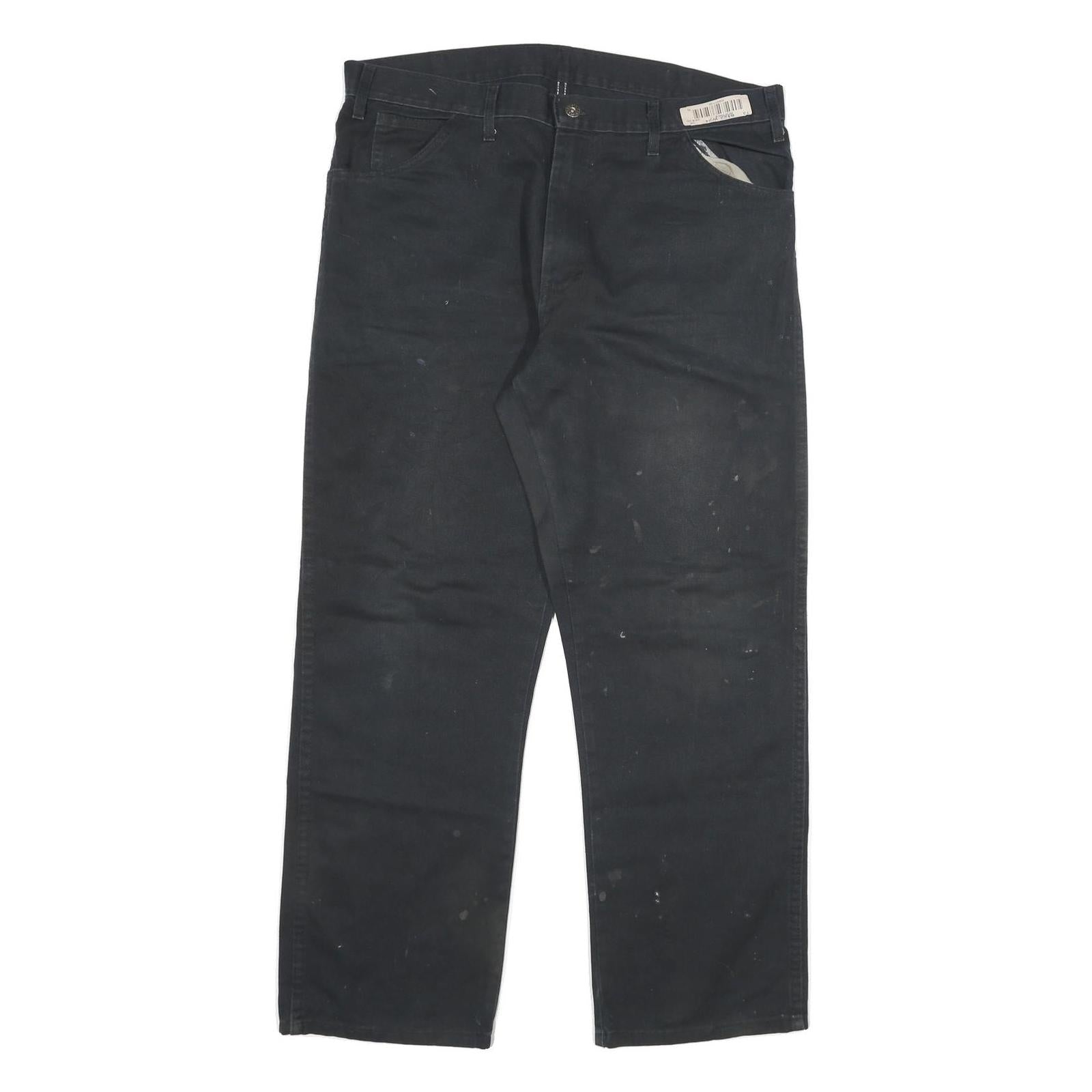DICKIES Mens Black Regular Fit Straight Leg Cotton Blend Trousers W38 L30 Refurbished - N/A refurbished available on Cerqular