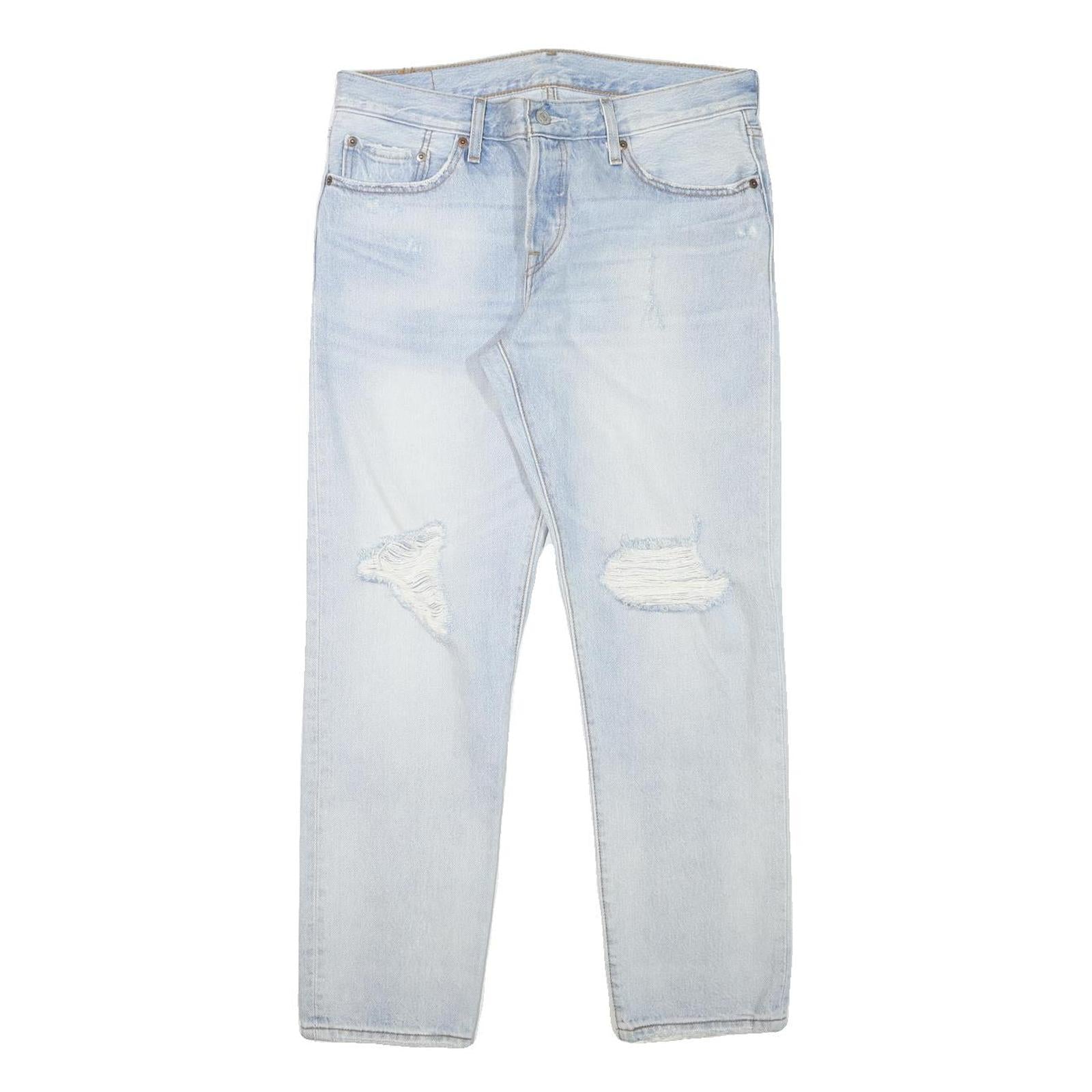 LEVI'S 501CT Mens Jeans Blue Slim Straight Denim Light W32 L27 Button Closure Refurbished - N/A refurbished available on Cerqular