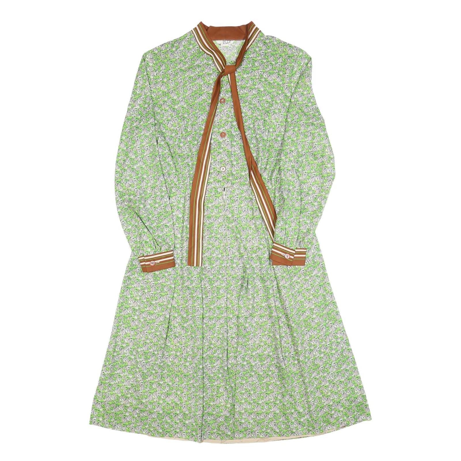 BUTTE KNT Womens Green & Brown Floral Shirt Dress Polyester Blend Long Sleeve XS Refurbished - N/A refurbished available on Cerqular