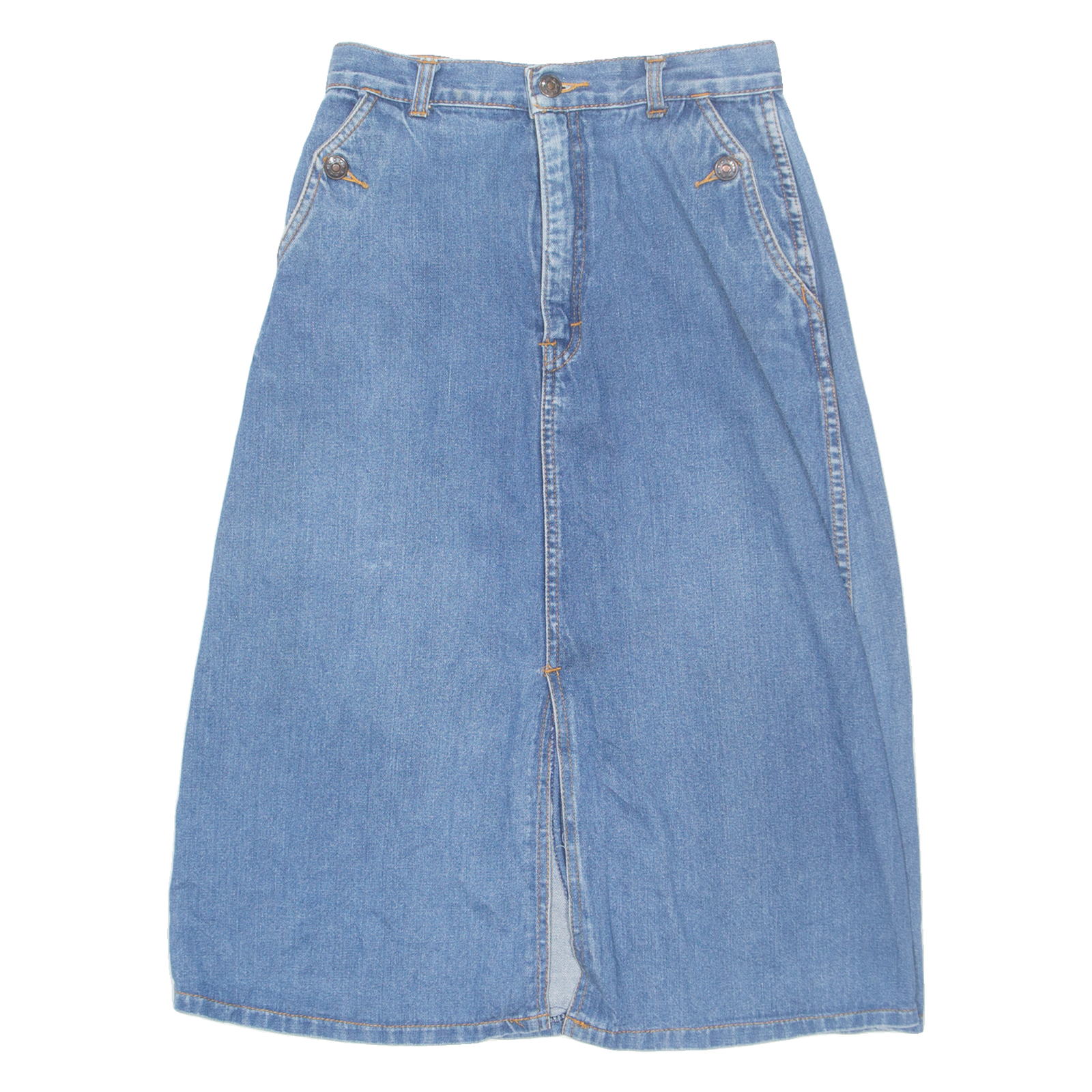 TRES JOLIE Womens A-Line Skirt Blue Midi Denim XS Refurbished - N/A refurbished available on Cerqular