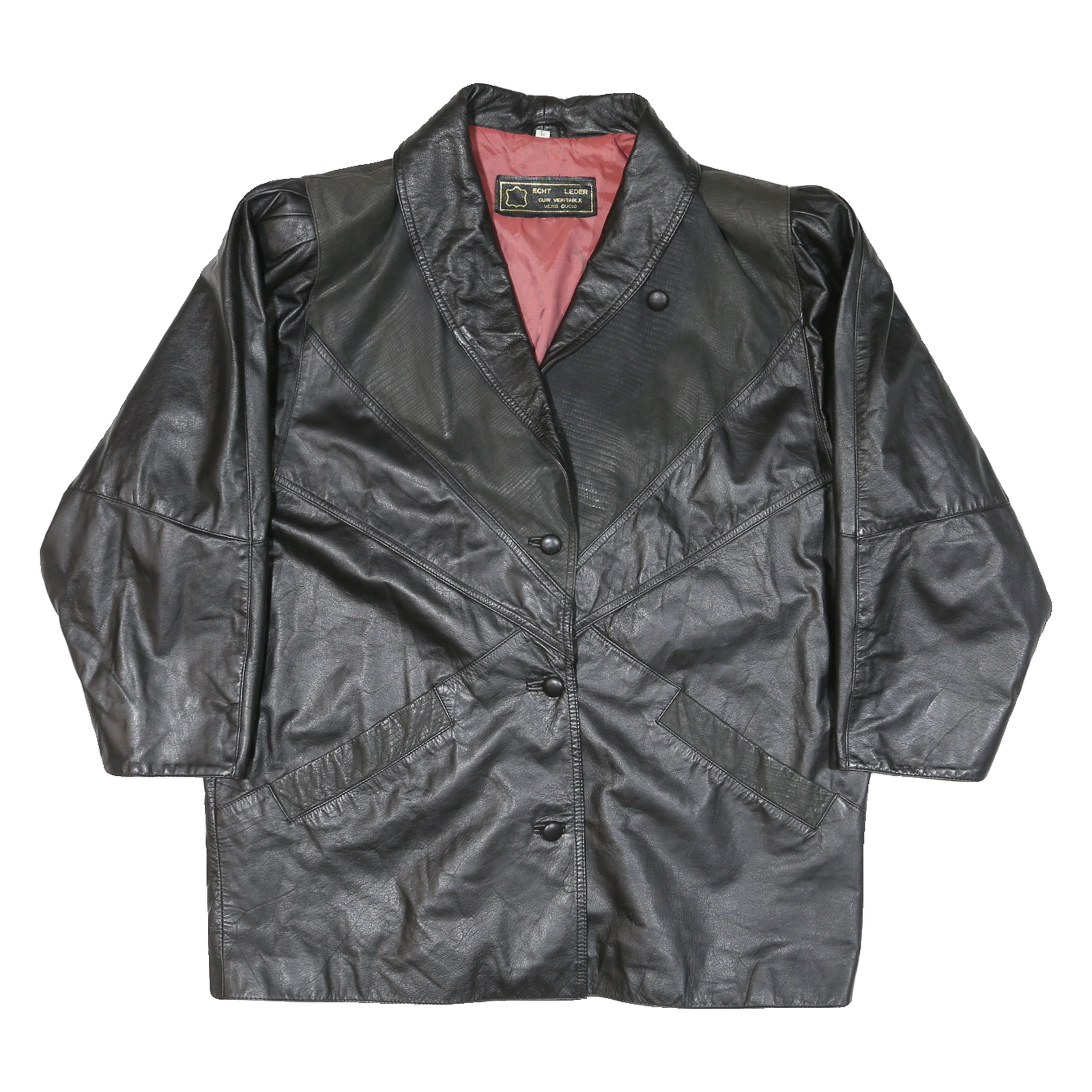 ECHT LEDER Mens Black Leather Classic Jacket L Leather Zip Plain Vintage Stylish Refurbished - N/A refurbished available on Cerqular