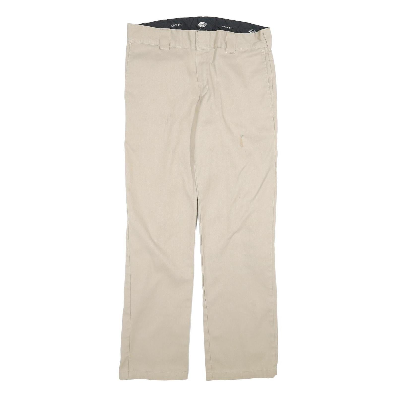 DICKIES Mens Cotton Beige Slim Straight Trousers W32 L31 Casual Workwear Refurbished - N/A refurbished available on Cerqular
