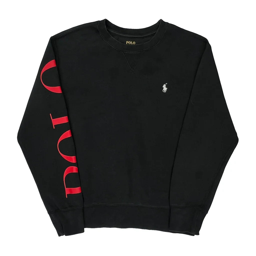 Age 8-9 Polo By Ralph Lauren Spellout Long Sleeve T-Shirt - Medium Red Cotton Refurbished - Thrifted (note: this is a term often used to describe second- refurbished available on Cerqular