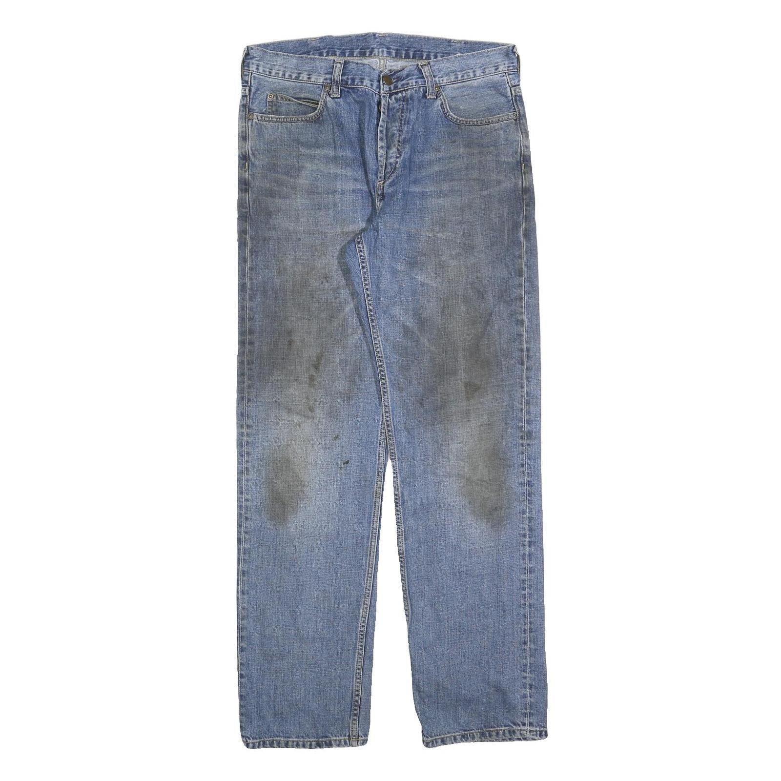 CARHARTT Mens Jeans Blue Regular Straight Denim Raw W31 L32 Casual Workwear Refurbished - N/A refurbished available on Cerqular