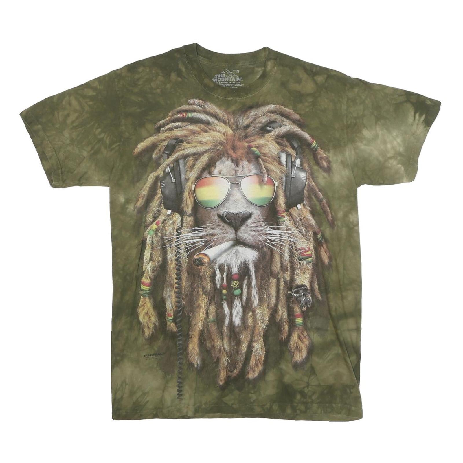 THE MOUNTAIN Mens Green Graphic T-Shirt M Short Sleeve Crew Neck Unique Print Refurbished - N/A refurbished available on Cerqular