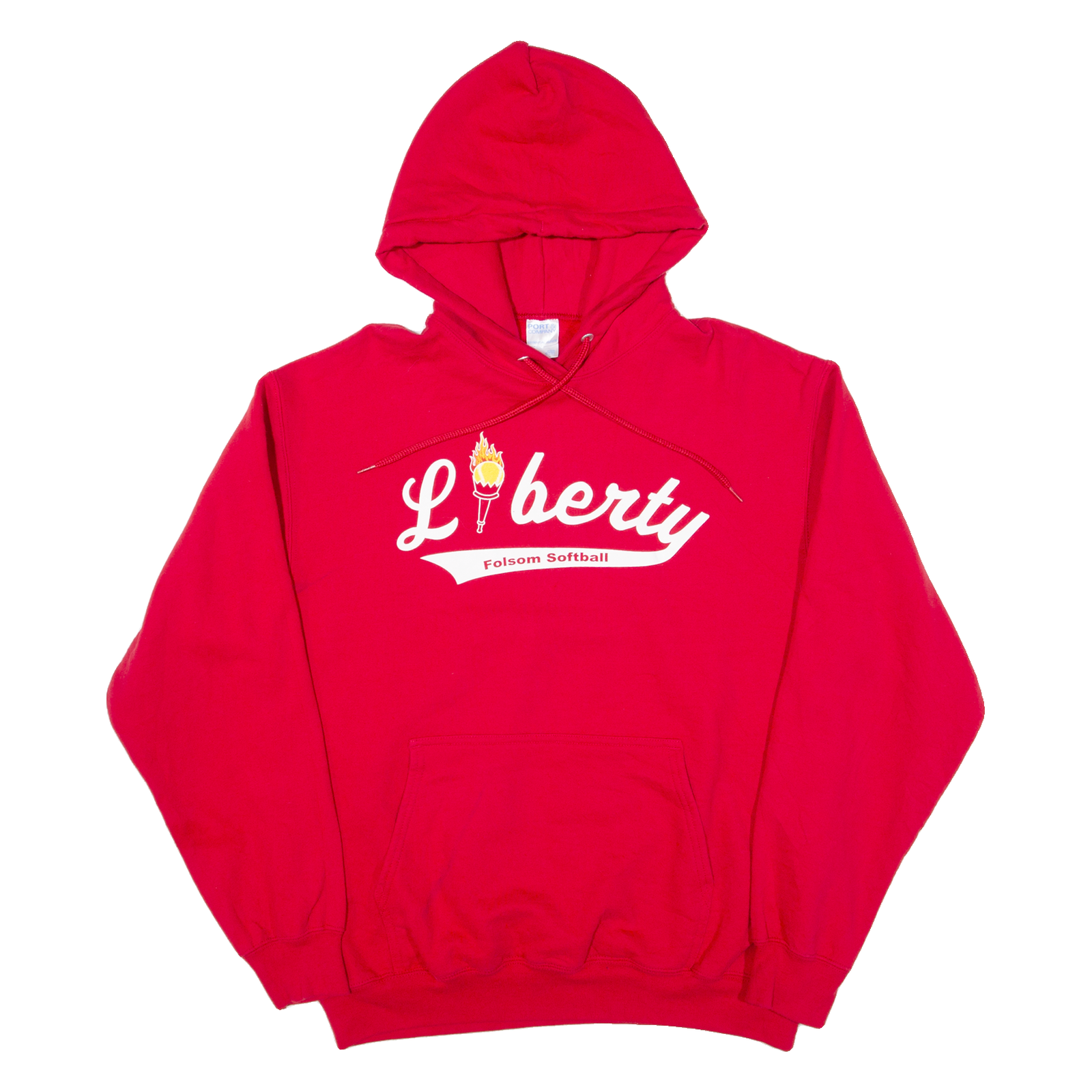 PORT & COMPANY Softball Mens Red Hoodie USA L Refurbished - N/A refurbished available on Cerqular