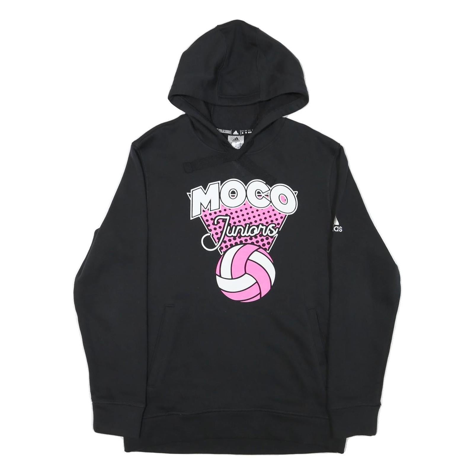ADIDAS Womens Black Moco Juniors Pullover Hoodie M Cotton Blend Graphic Refurbished - N/A refurbished available on Cerqular