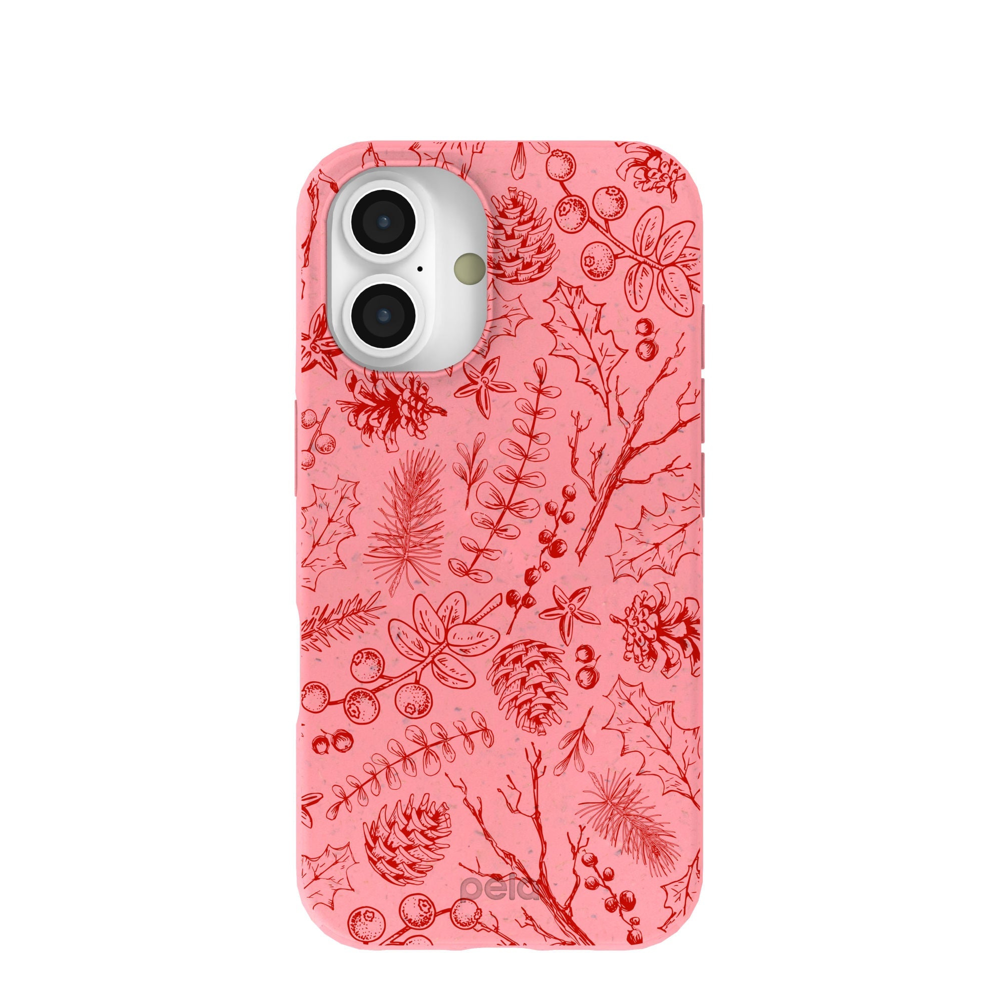 Bubblegum Pink Festive Forest iPhone 16 Case Refurbished - Pela Case refurbished available on Cerqular