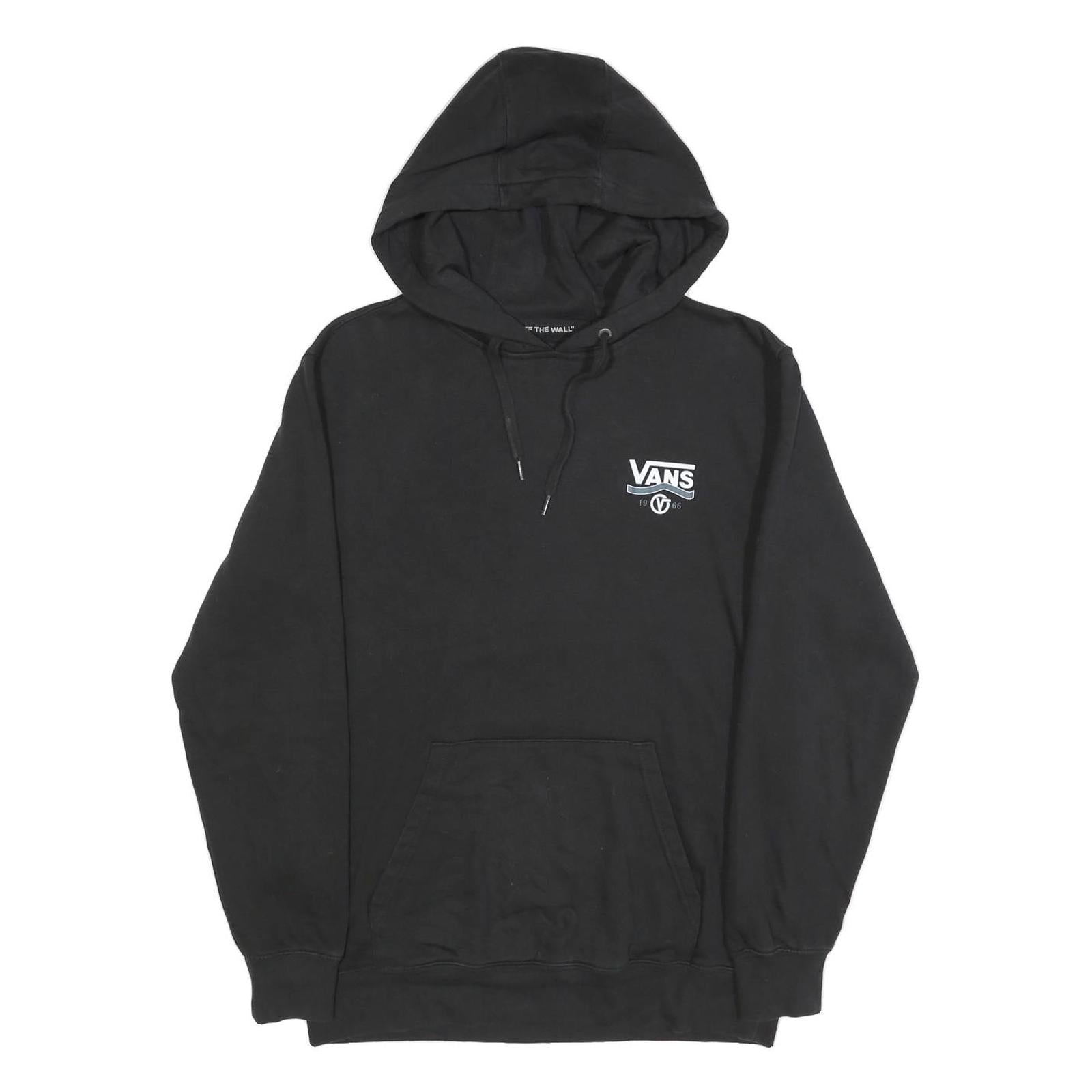 VANS Mens Black Cotton Blend Pullover Hoodie S Off The Wall Logo Refurbished - N/A refurbished available on Cerqular
