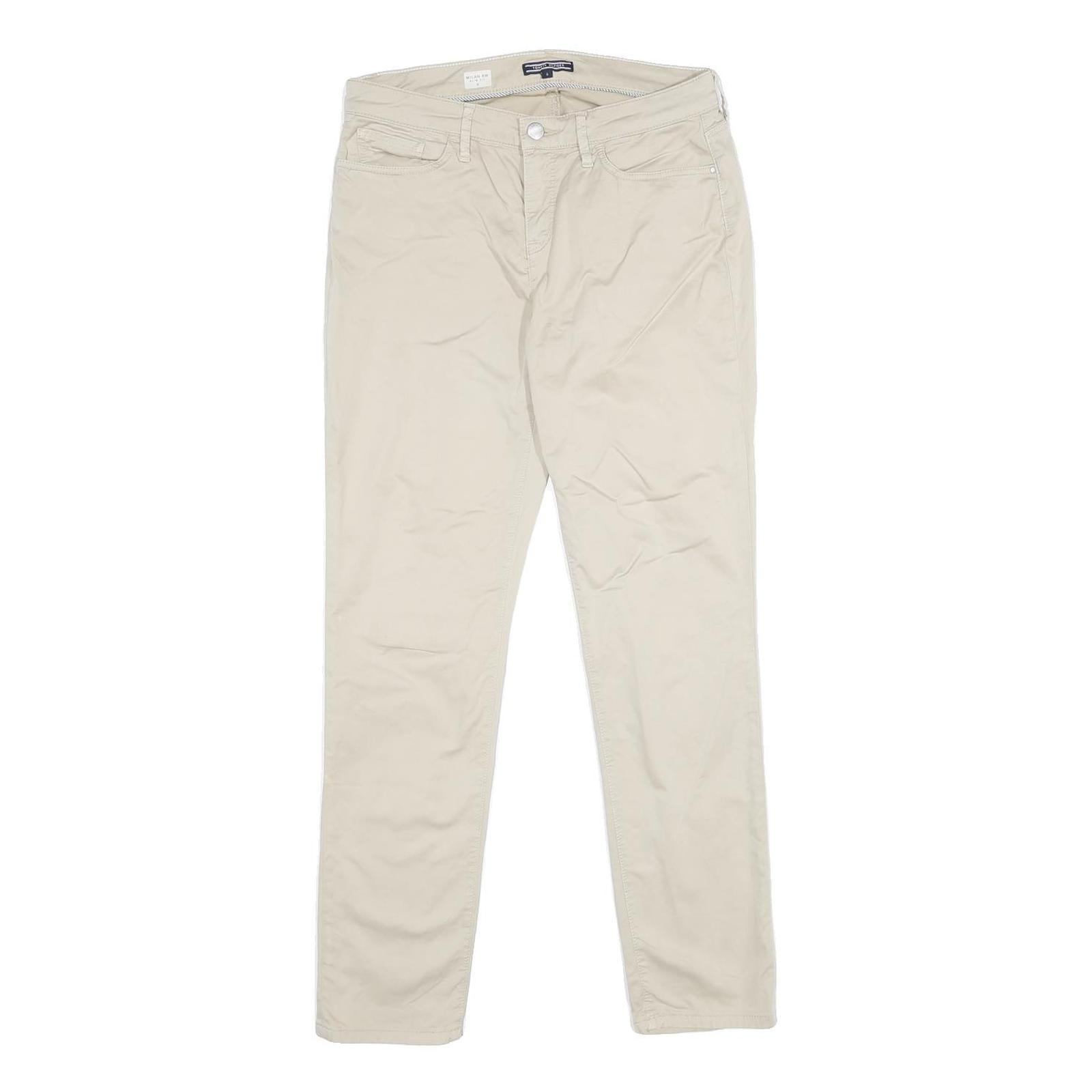 TOMMY HILFIGER Womens Cotton Blend Beige Slim Trousers W29 L29 Casual Refurbished - N/A refurbished available on Cerqular