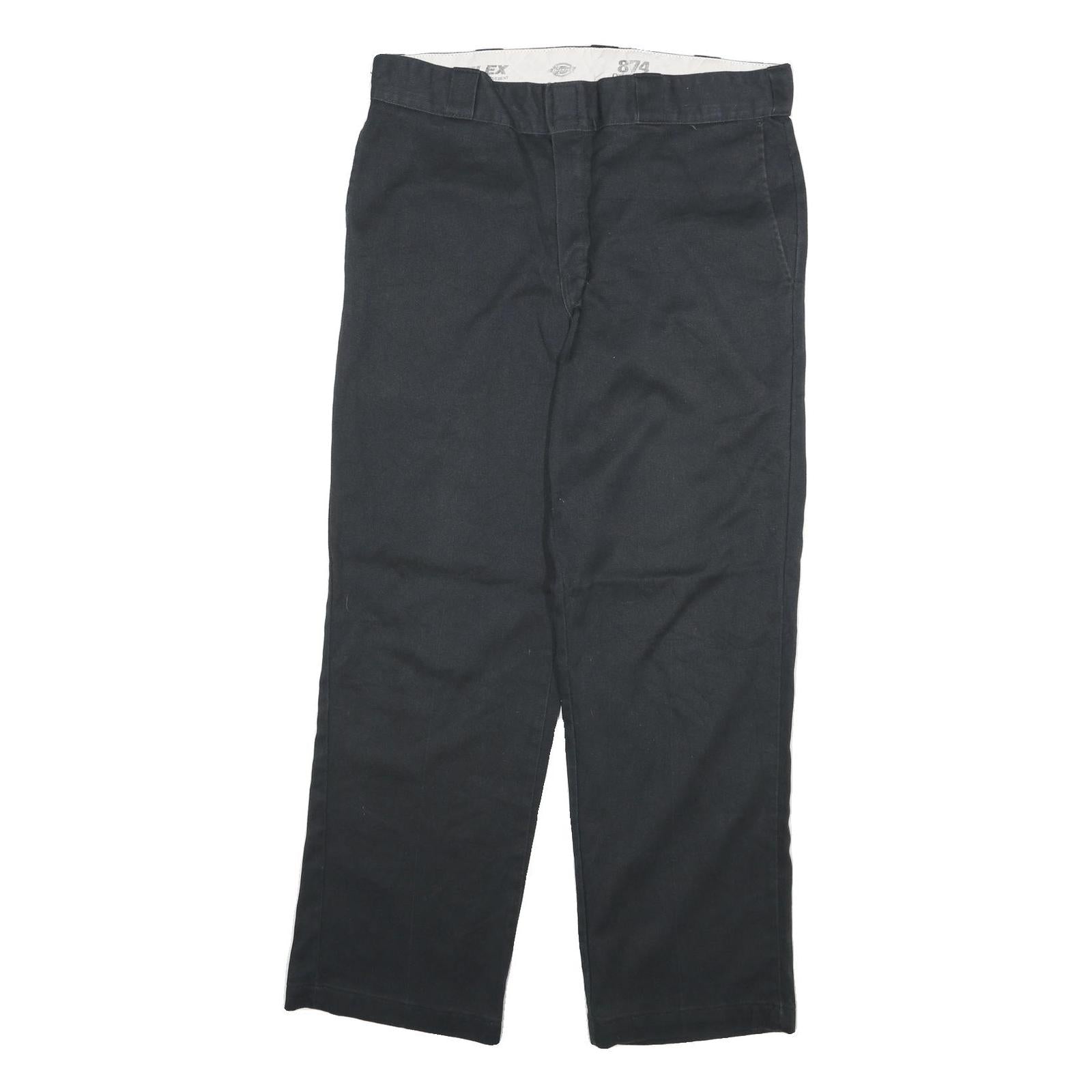 DICKIES Mens Regular Fit Black Cotton Blend Zip Trousers W34 L28 Workwear Refurbished - N/A refurbished available on Cerqular
