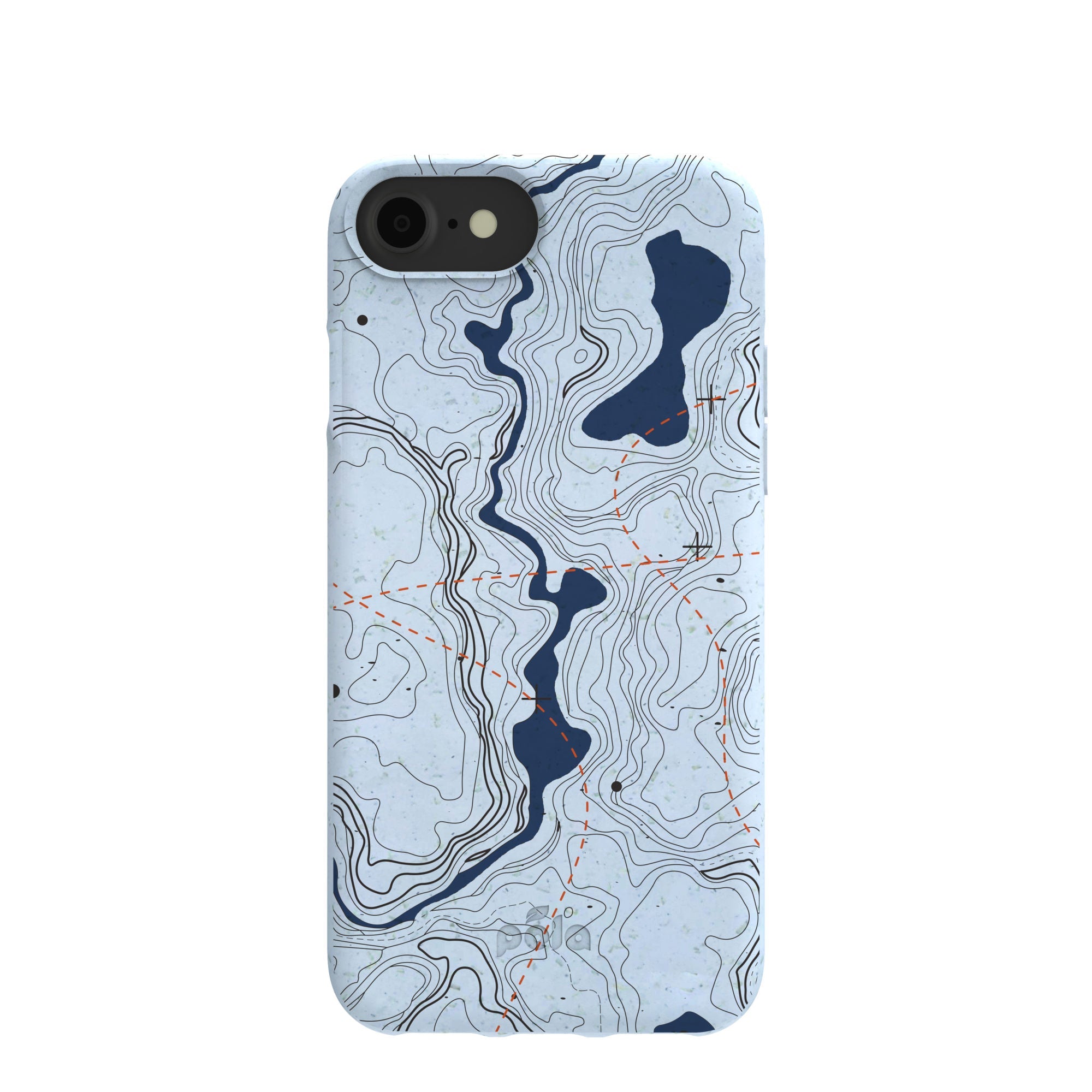 Powder Blue Contour Lines iPhone 6/6s/7/8/SE Case Refurbished - Pela Case refurbished available on Cerqular
