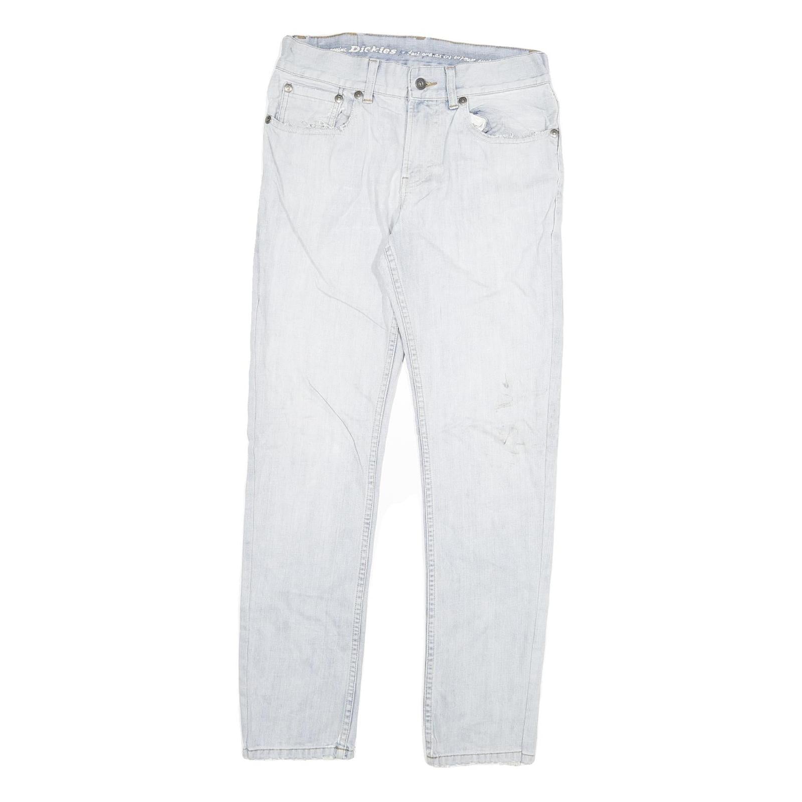 DICKIES Mens Slim Light Blue Denim Jeans Cotton Blend W30 L30 Zip Pocket Refurbished - N/A refurbished available on Cerqular