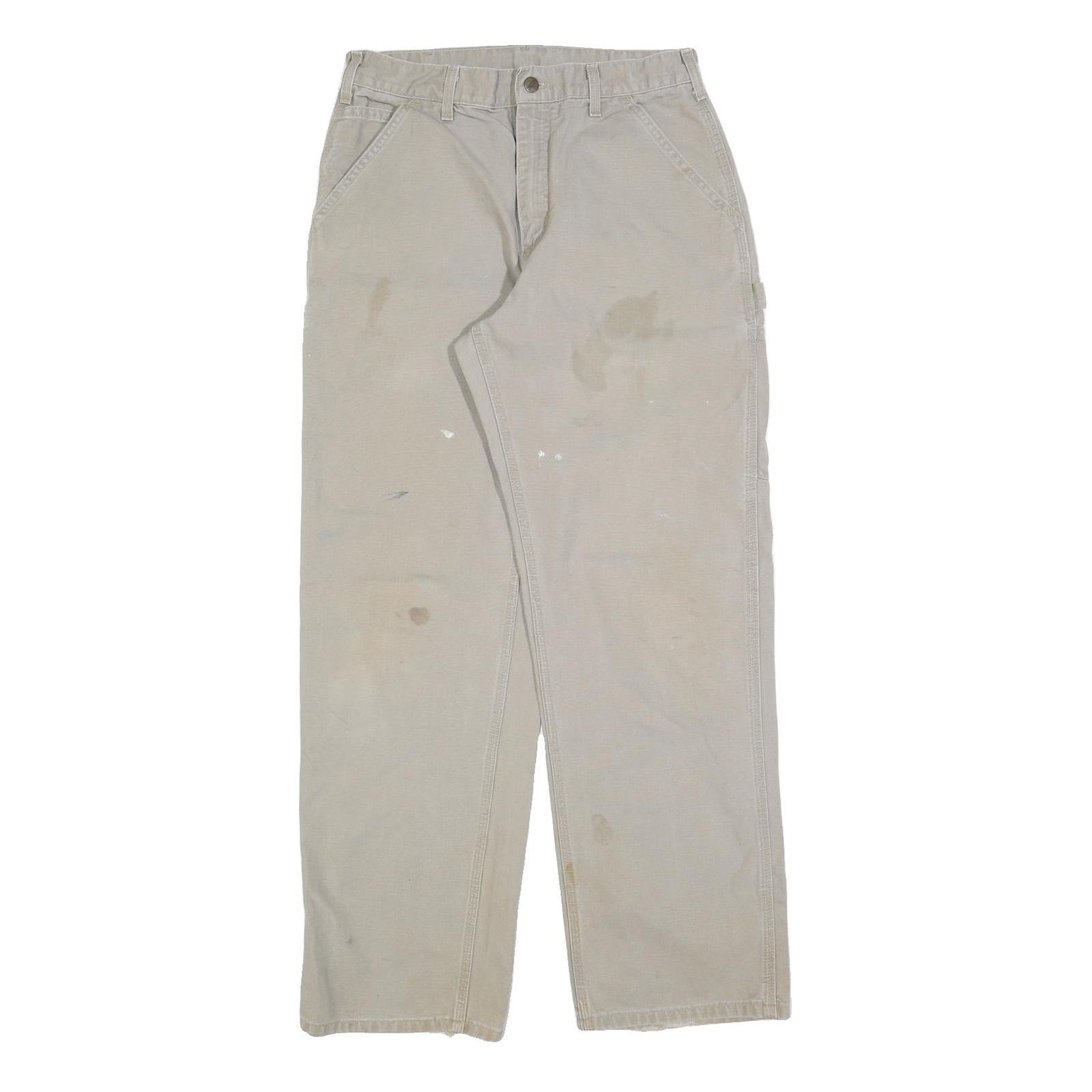 CARHARTT Mens Beige Cotton Blend Canvas Regular Fit Straight Trousers W32 L32 Refurbished - N/A refurbished available on Cerqular