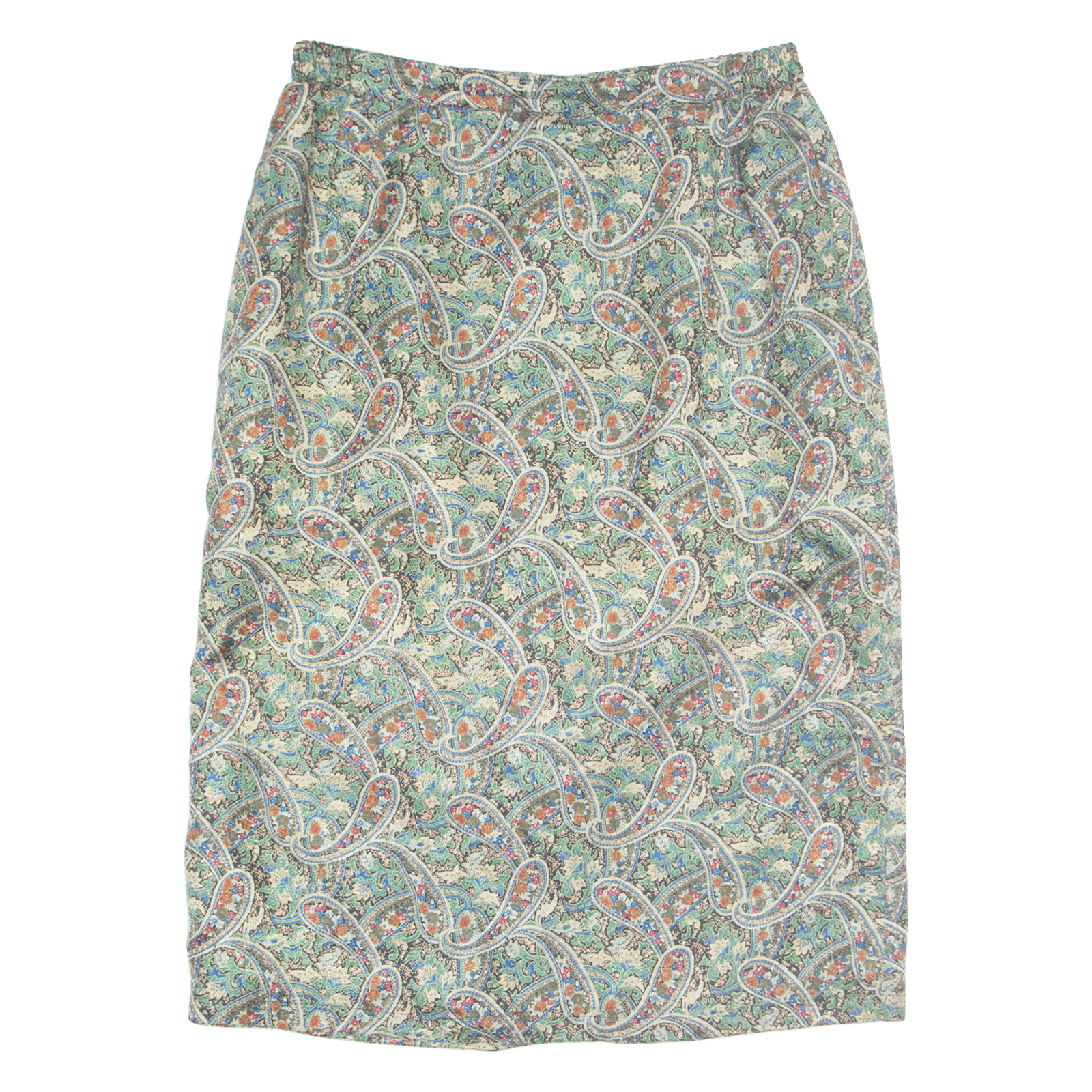 MARKWALD Womens Straight Skirt Green Midi Viscose Paisley M Refurbished - N/A refurbished available on Cerqular