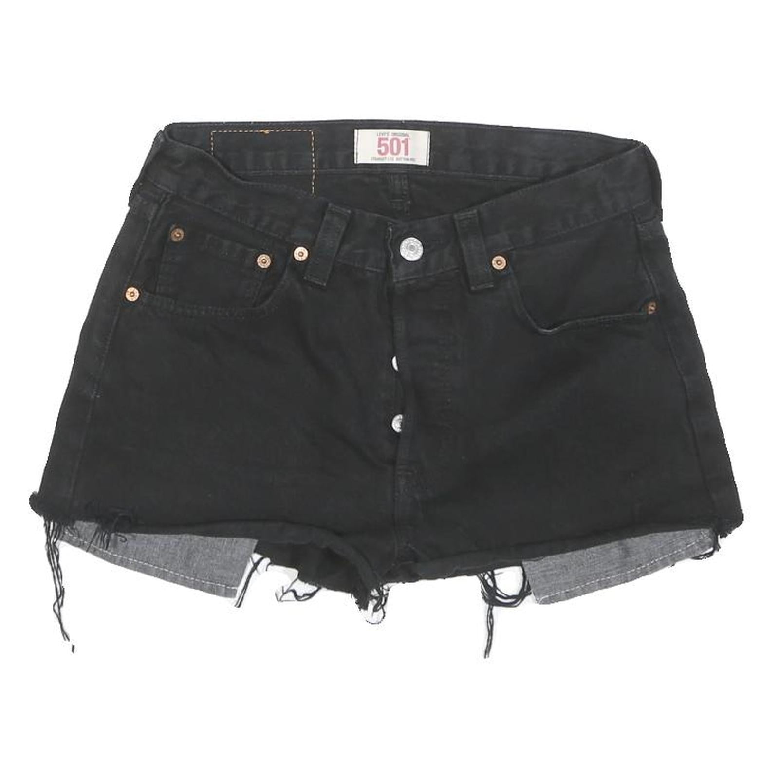 LEVI'S Womens Black Denim Cut-Off Shorts M W29 Distressed Casual Refurbished - N/A refurbished available on Cerqular