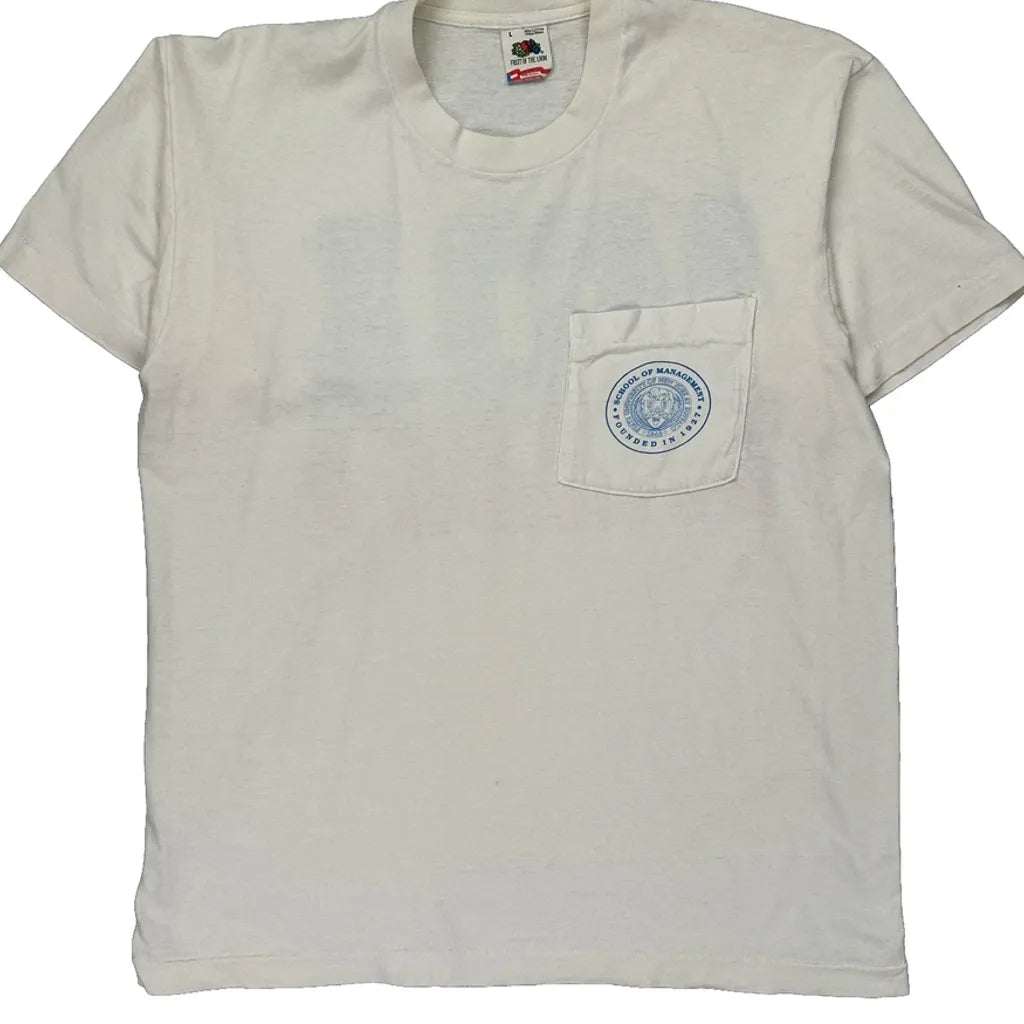 Mba Fruit Of The Loom Single Stitch T-Shirt - Large White Cotton Refurbished - Thrifted (note: this is a term often used to describe second- refurbished available on Cerqular