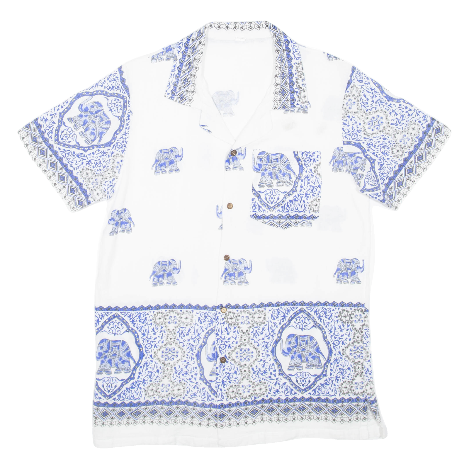 Mens Shirt Blue Crazy Pattern L Refurbished - N/A refurbished available on Cerqular