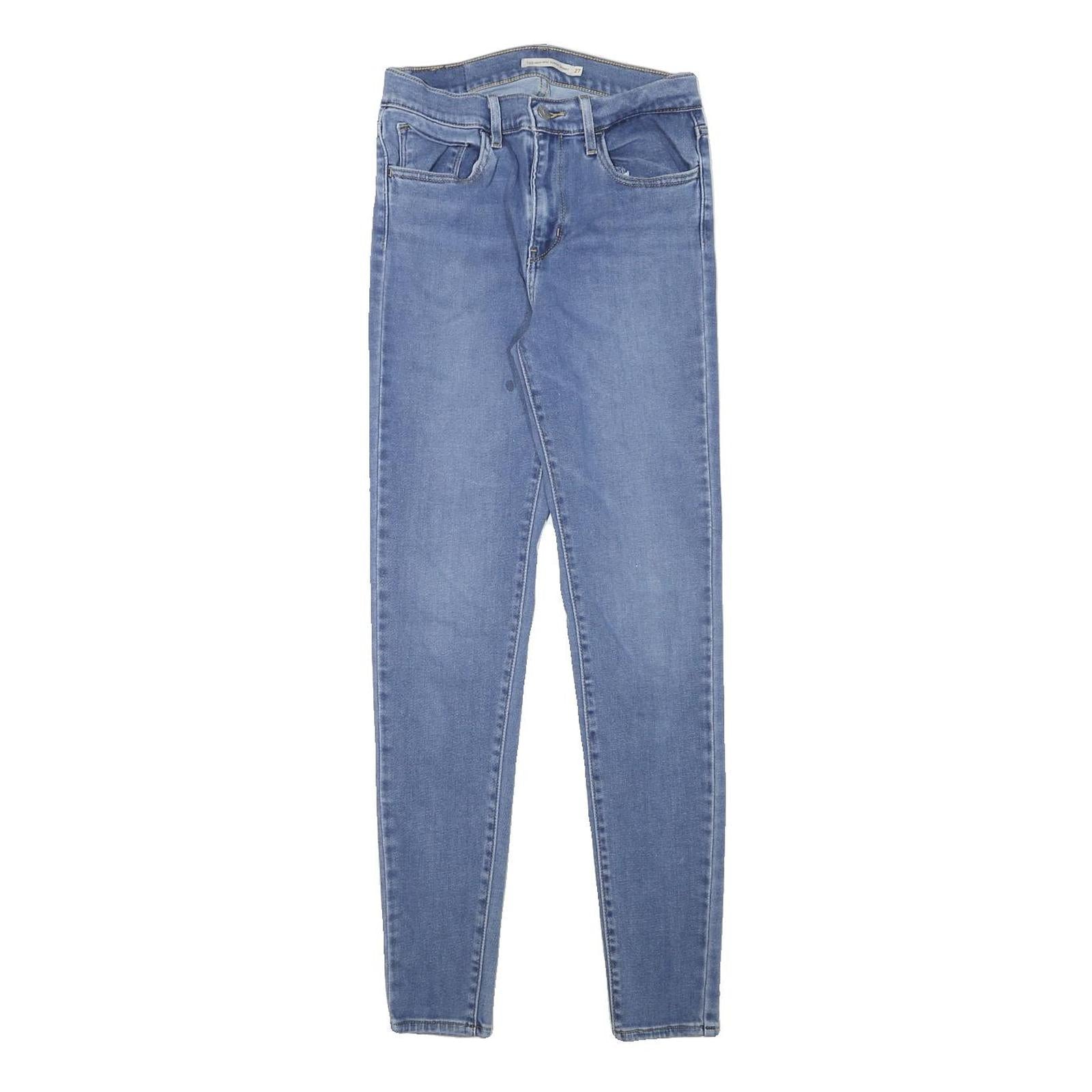 LEVI'S Womens Blue Slim Skinny Denim Rinse W25 L28 Slim Fit Zip Jeans Refurbished - N/A refurbished available on Cerqular