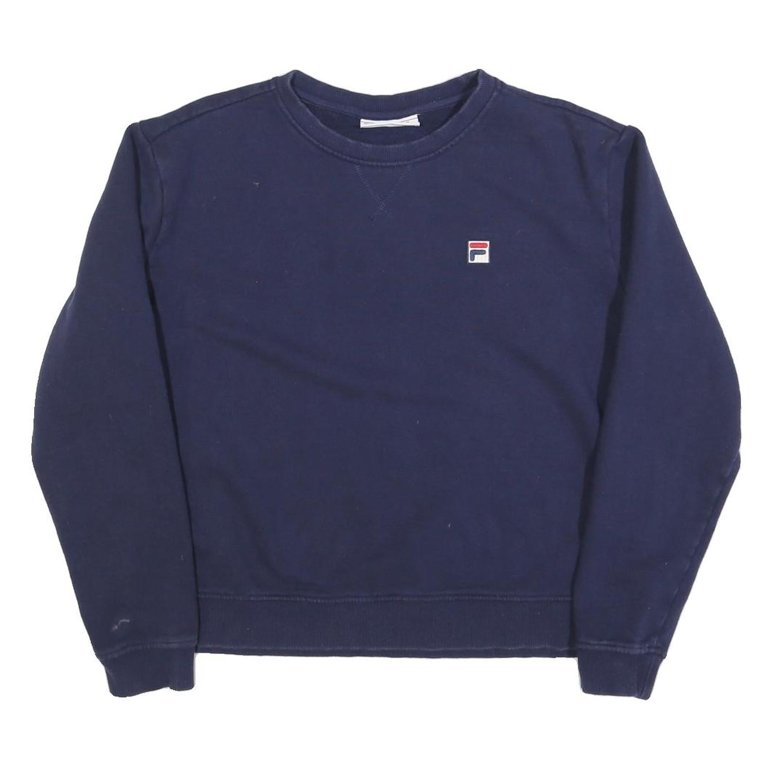 FILA Womens Navy Blue Sweatshirt Crew Neck XL Cotton Blend Pullover Casual Refurbished - N/A refurbished available on Cerqular