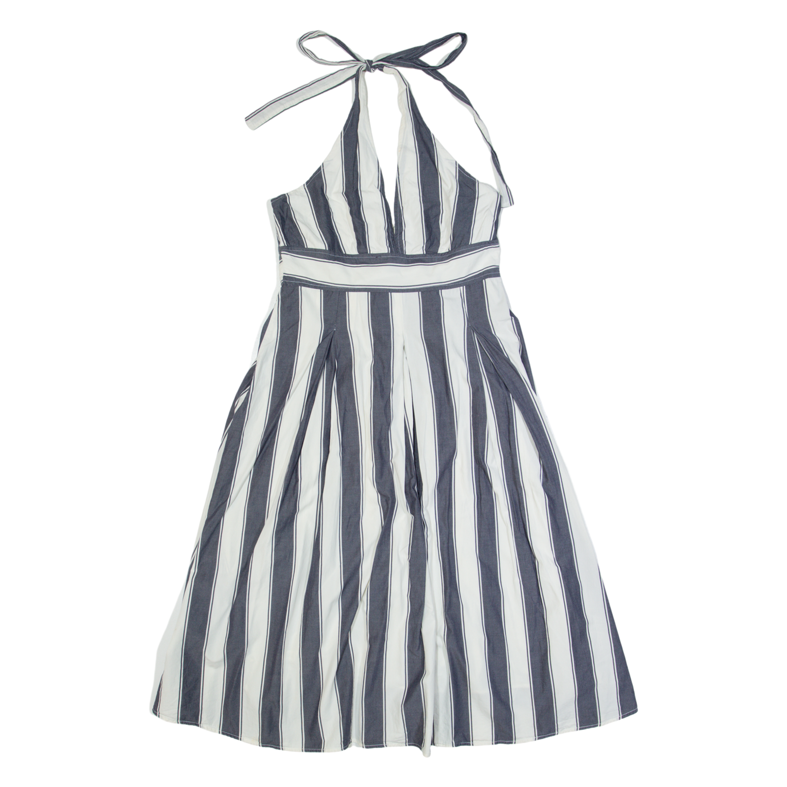 JOULES Womens A-Line Dress Blue Striped Sleeveless Midi UK 10 Refurbished - N/A refurbished available on Cerqular