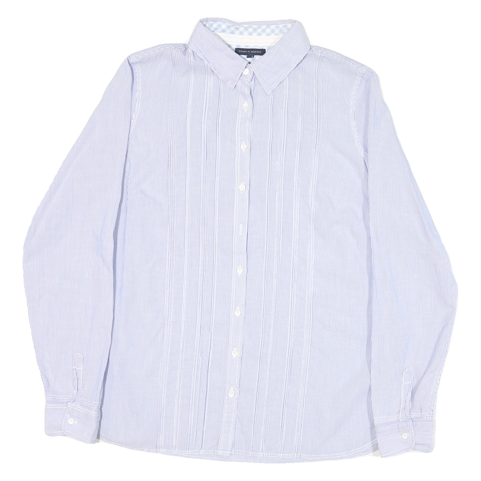 TOMMY HILFIGER Womens Blue & White Striped Shirt UK 8 Classic Button-Down Collar Refurbished - N/A refurbished available on Cerqular